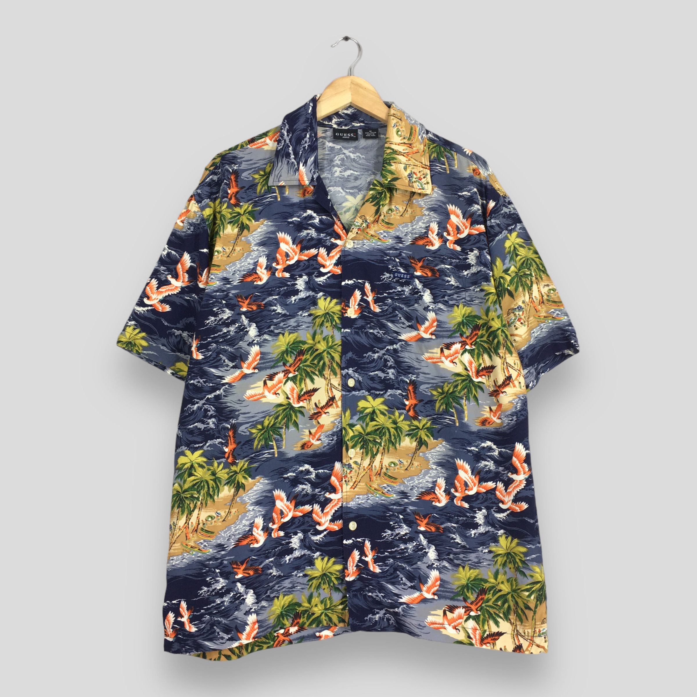 Guess Vintage Guess Hawaiian Aloha Tropical Rayon Shirt Medium Size US M / EU 48-50 / 2 - 1 Thumbnail