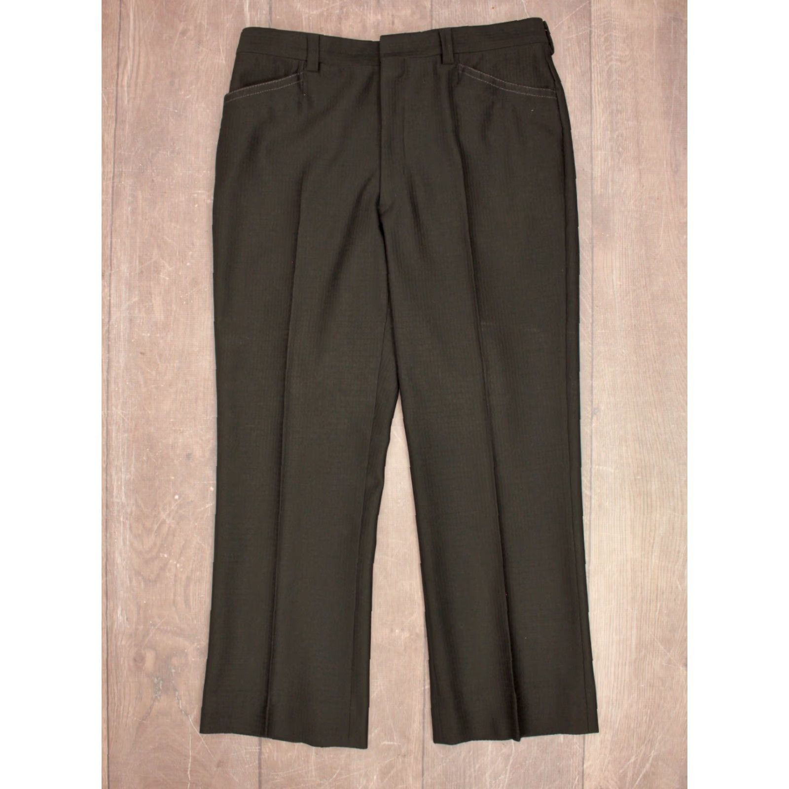 Vintage VINTAGE Men's VTG 70s NOS Black 2 PC Leisure Suit Sz M/L 1970s Disco Mens Size 40R - 7 Thumbnail