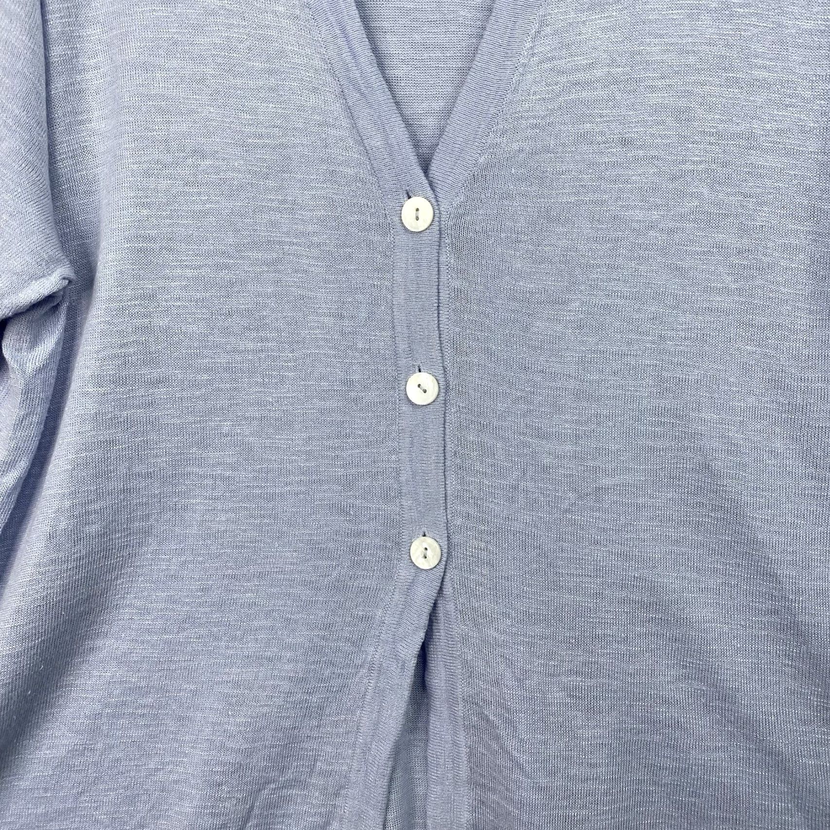 J. Jill J. Jill Cardigan Sweater Tunic Womens 2X Green Linen Blend 3/4 Sleeve V-Neck Button Pockets Casual Size XXL / US 16-18 / IT 52-54 - 2 Thumbnail