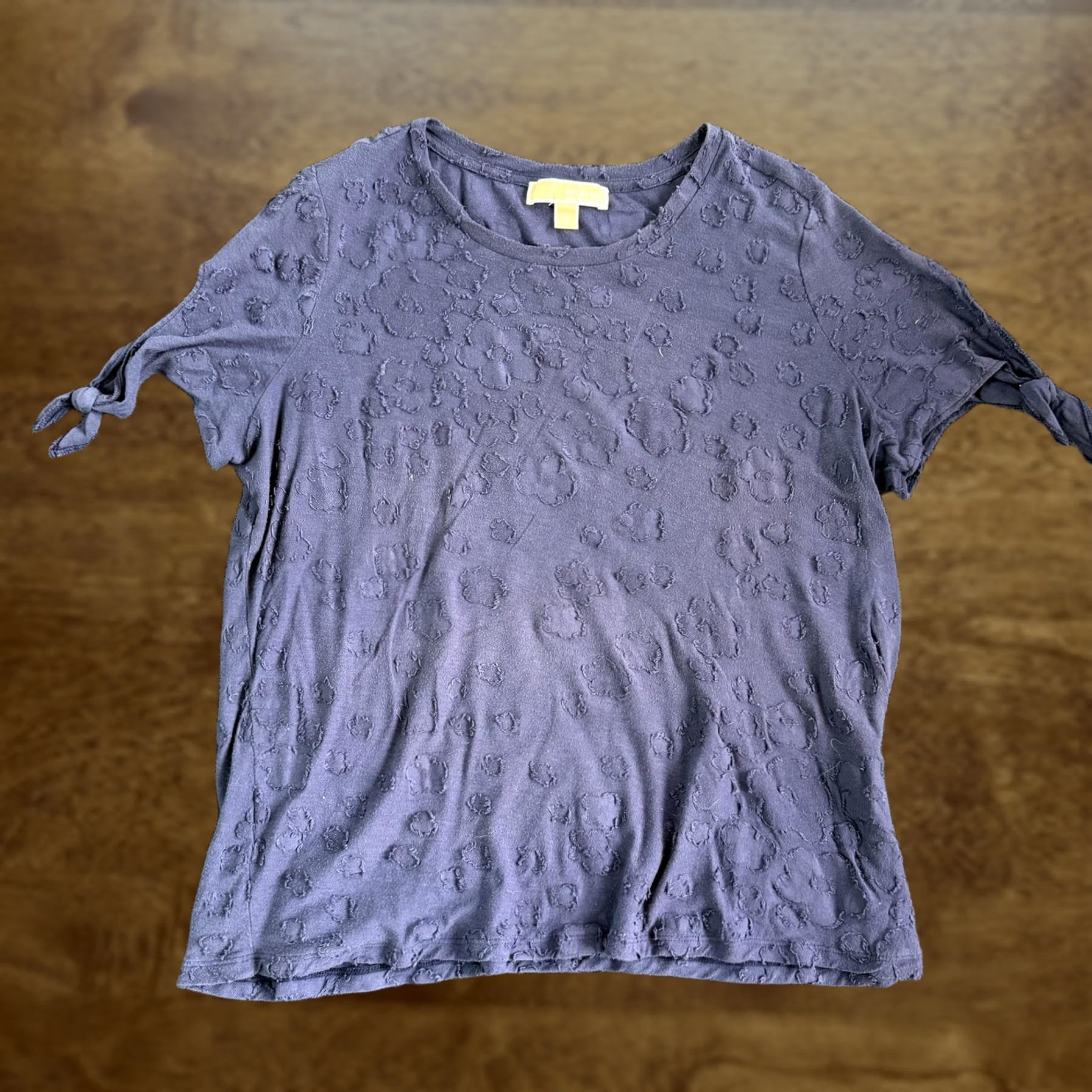 Michael Kors Michael Kors Womens XL Purple Leopard Tie Sleeve Scoop Neck Top Size XL / US 12-14 / IT 48-50 - 1 Thumbnail