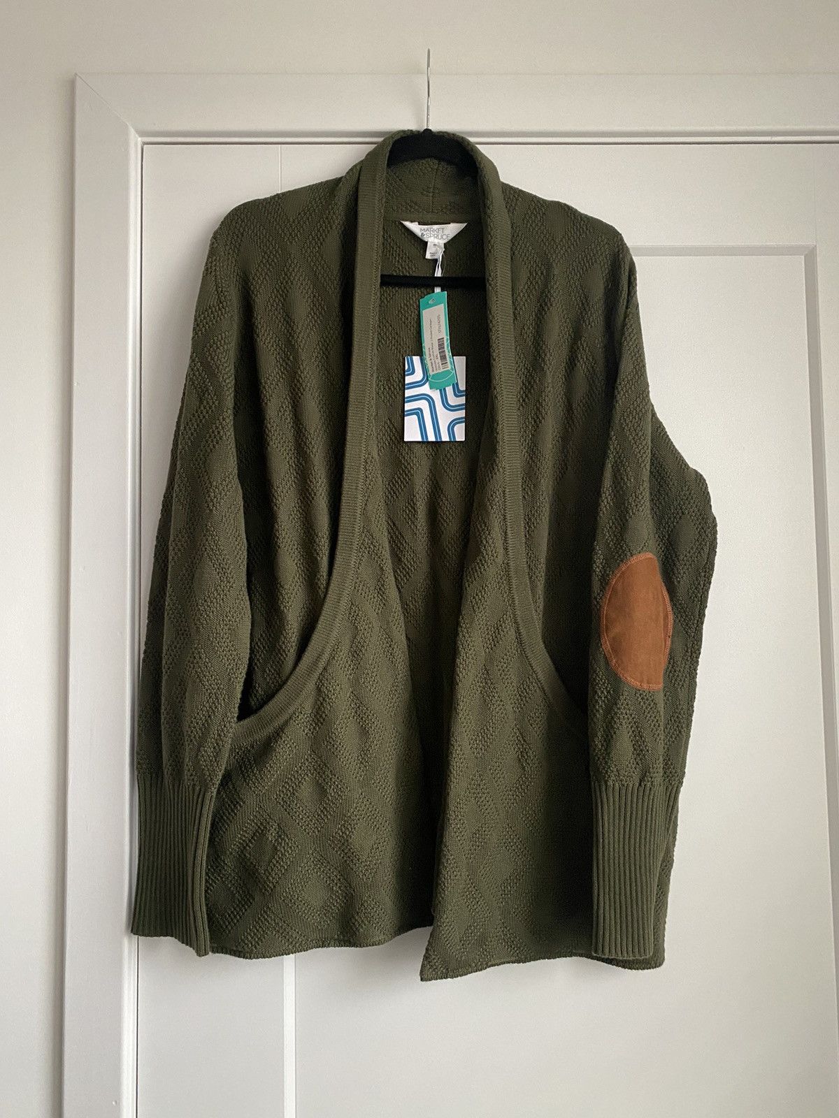 Other Market & Spruce Antoine Cotton J Pocket Cardigan Olive Green Size XXL / US 16-18 / IT 52-54 - 3 Thumbnail