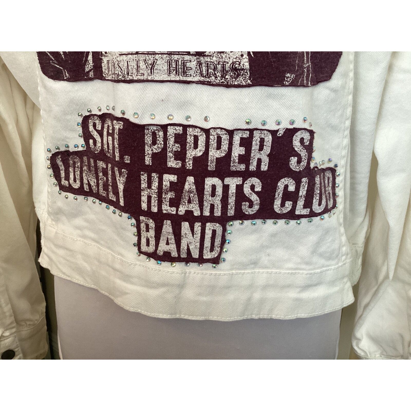 Other THE BEATLES SGT PEPPER RHINESTONE DENIM MOTO TRUCKER JACKET Size L / US 10 / IT 46 - 4 Thumbnail
