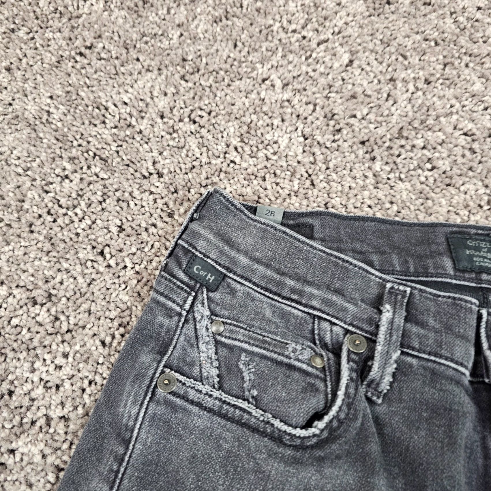 Citizens Of Humanity VINTAGE Citizens of Humanity Jeans Women Skinny Mid Rise Distressed Rocket 24x28 Gray Denim Size 26" / US 2 / IT 38 - 3 Thumbnail