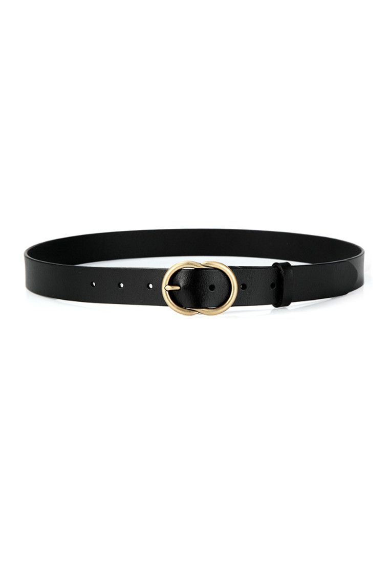 Other Black Women's Leather Belts with Gold Buckle Belt Size ONE SIZE - 1 Thumbnail