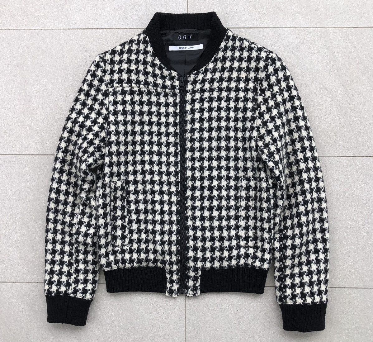 Japanese Brand Japanese Brand GGD Houndstooth Bomber Jacket In Black/white Size S / US 4 / IT 40 - 5 Thumbnail
