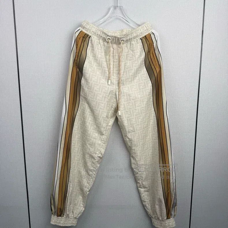 Fendi Fendi size S Off-white side-stripe all-over print long pant Size 42" / US 20 - 1 Thumbnail