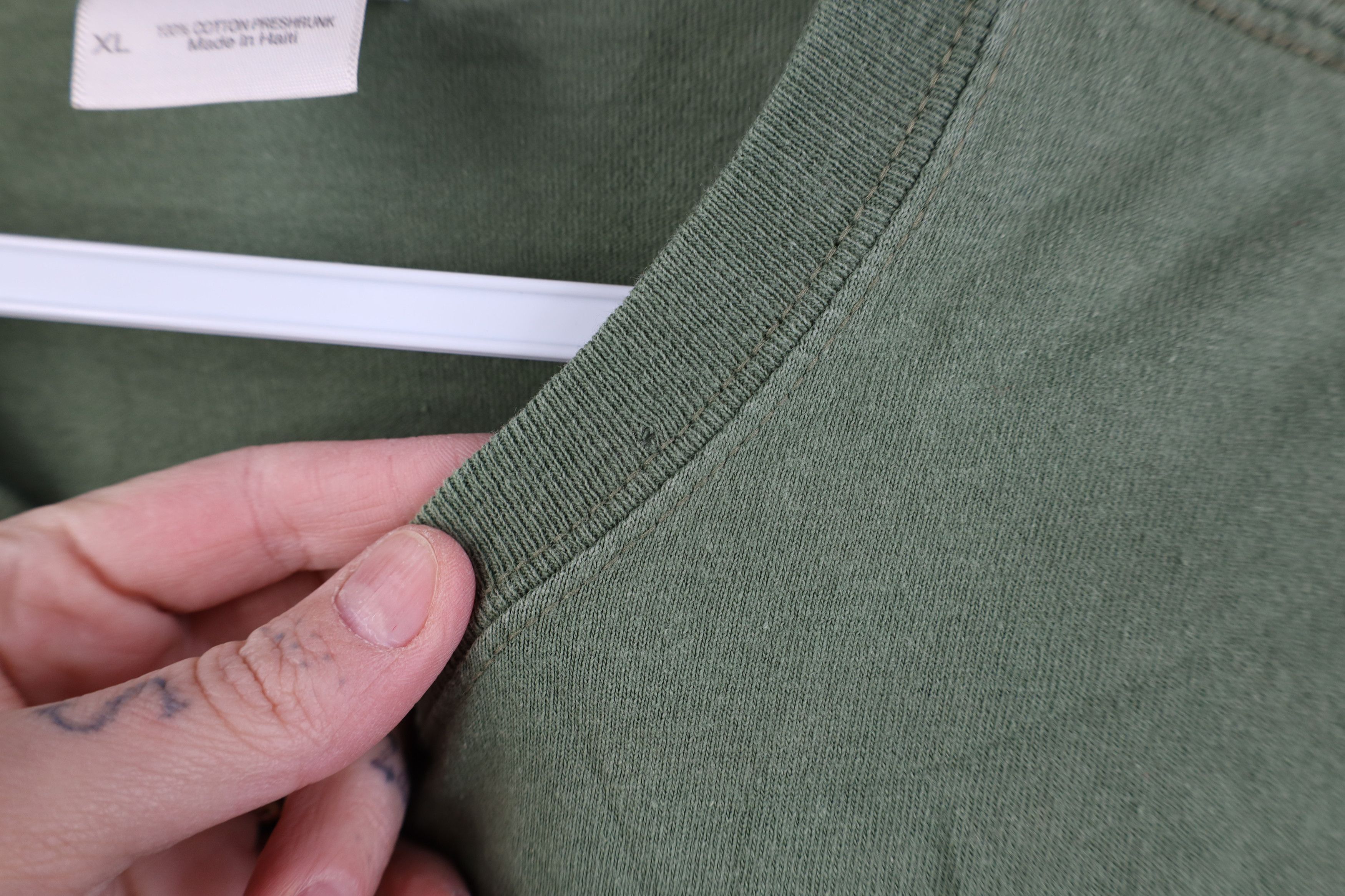 Vintage Vintage 90s Y2K Streetwear Heavy Cotton T-Shirt Army Green Size US XL / EU 56 / 4 - 4 Thumbnail