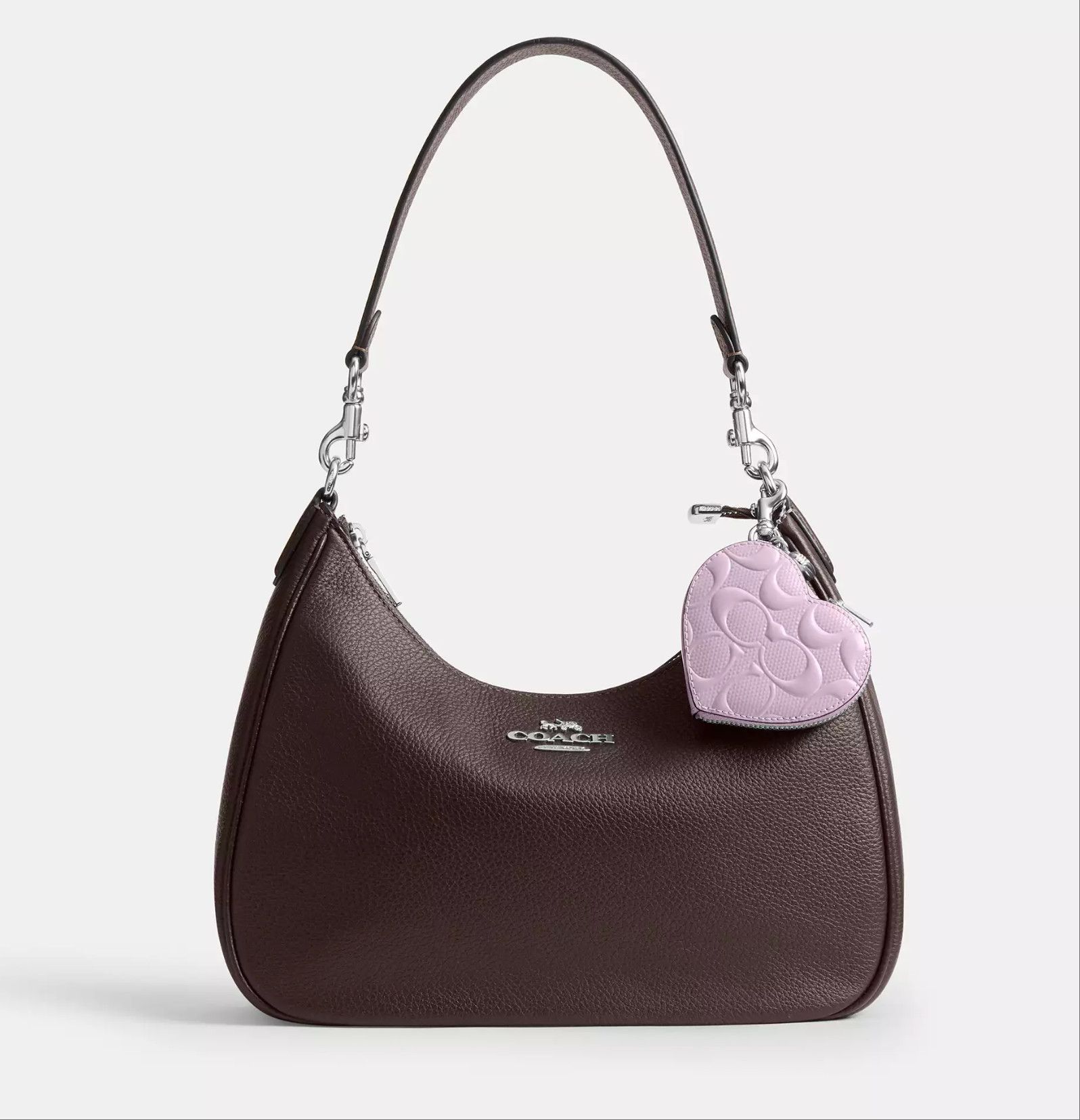 Coach Heart Bag Charm In Signature Leather With Heart Charm CDD04 Size ONE SIZE - 3 Thumbnail