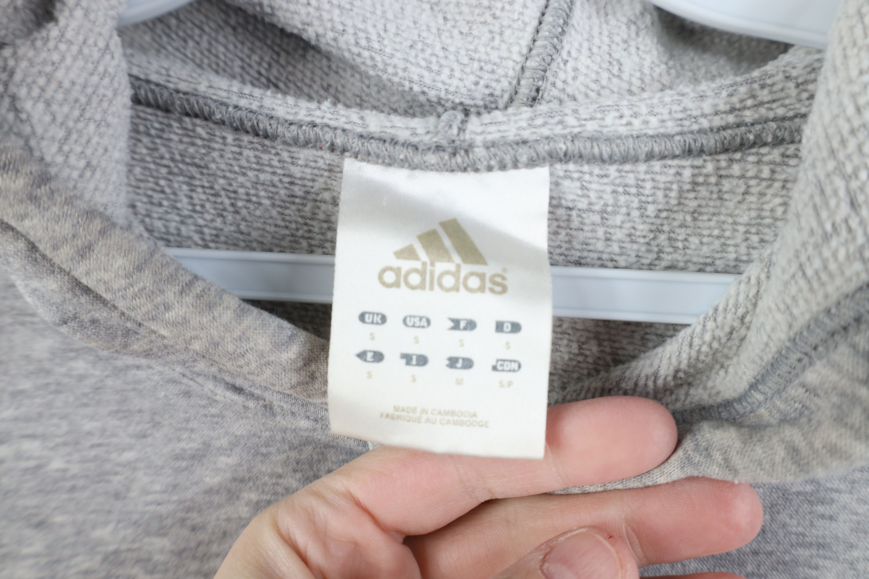 Adidas Vintage Y2K Adidas Striped Hoodie Sweatshirt Heather Gray Size US S / EU 44-46 / 1 - 7 Thumbnail
