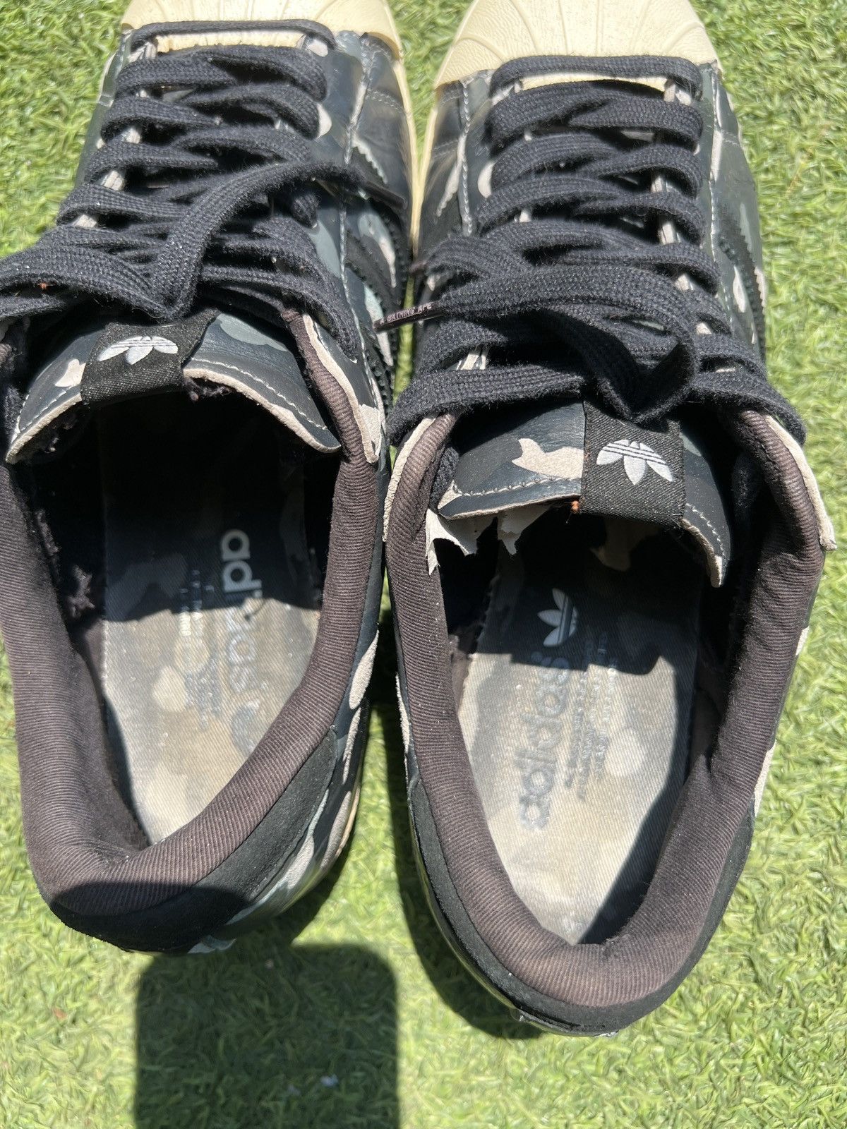 Adidas Bape x Adidas Superstar 80s Undefeated Black Camo S74774 Size US 9 / EU 42 - 6 Thumbnail