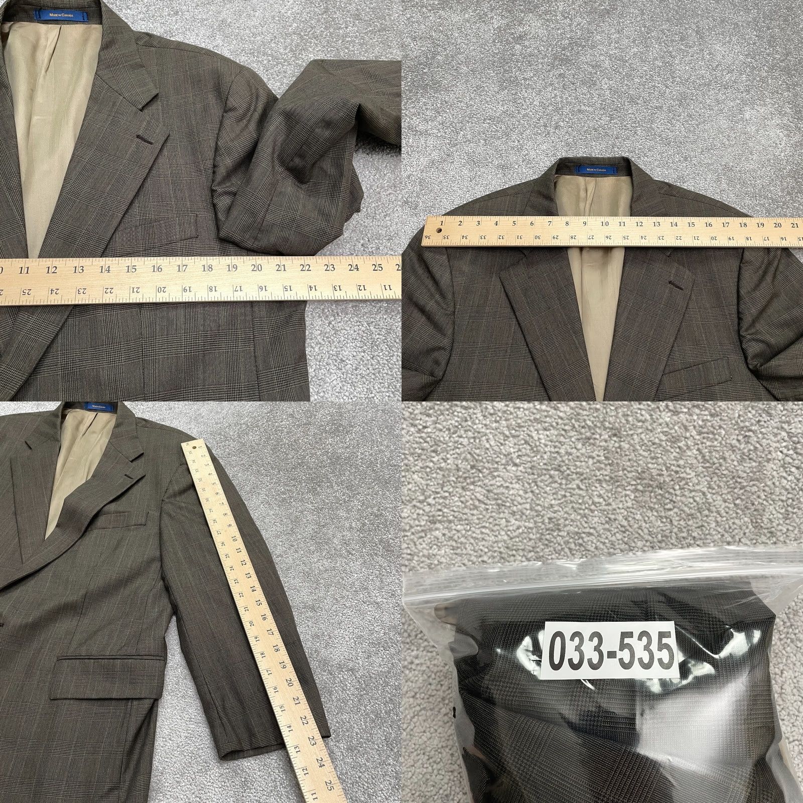 Chaps Chaps By Ralph Lauren Vintage 90s Wool Blazer Suit Jacket Mens 43R Brown Plaid Size 46R - 10 Thumbnail