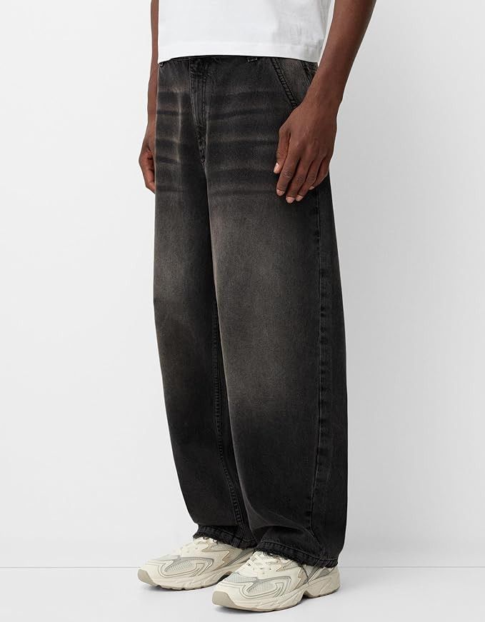 Jean (Quality) Wide leg baggy black stone washed denim Size US 36 / EU 52 - 1 Thumbnail