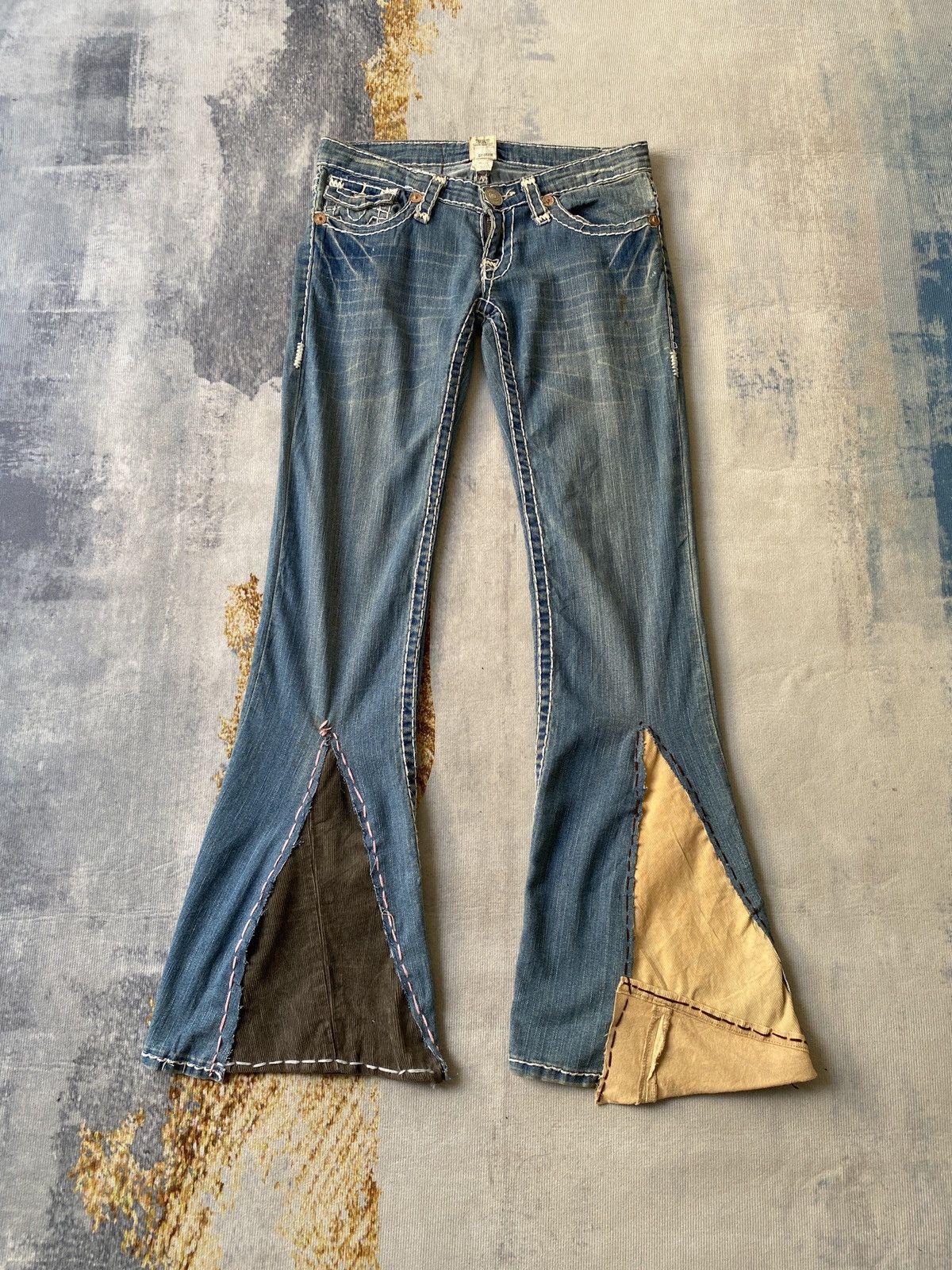 True Religion True Religion Remake Super Flare Low Rise Jeans Size US 28 / EU 44 - 5 Thumbnail
