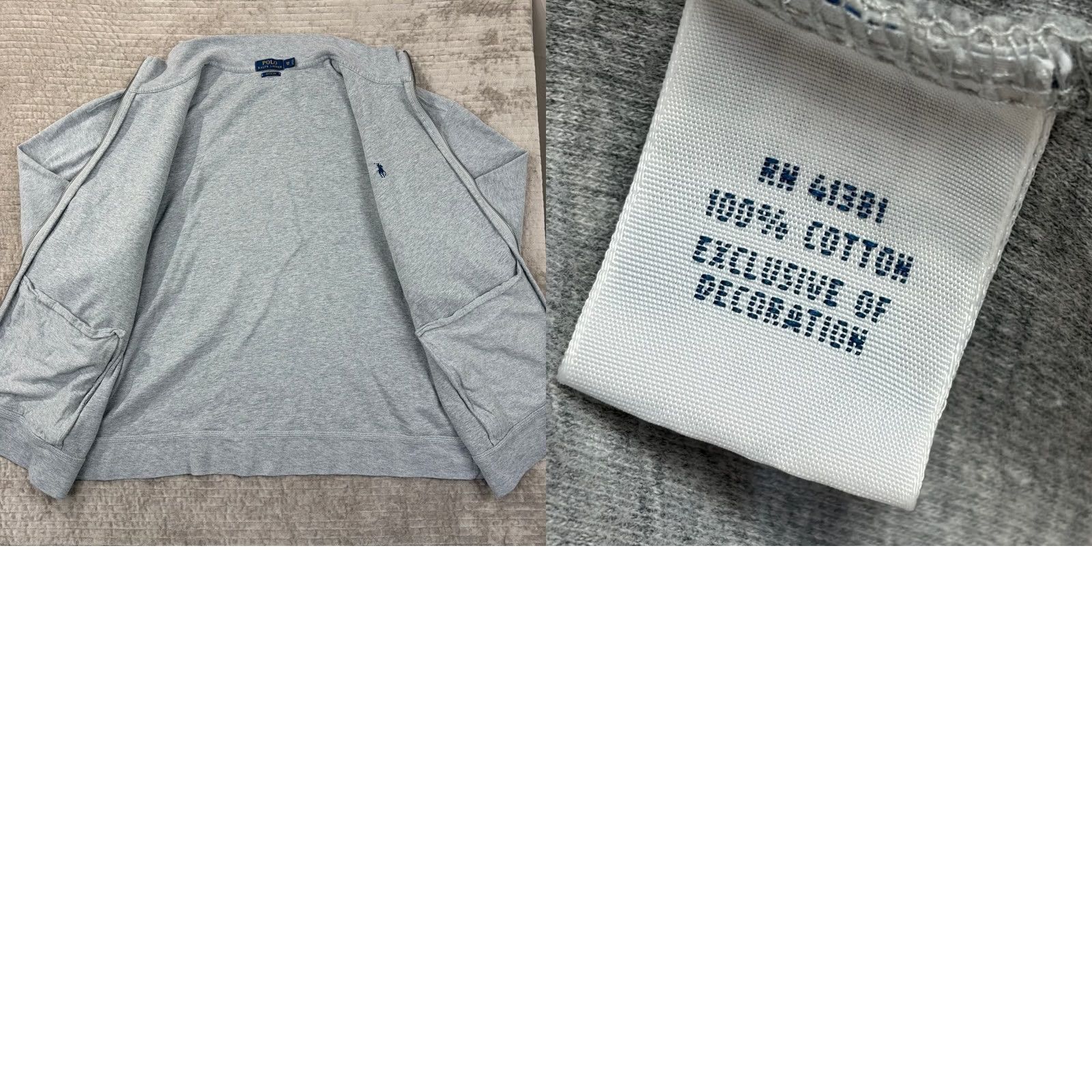 Polo Ralph Lauren Polo Ralph Lauren Jacket Mens Big 2X Gray Estate Rib Full Zip 2XB Tall Cotton Mock Size US XXL / EU 58 / 5 - 8 Thumbnail