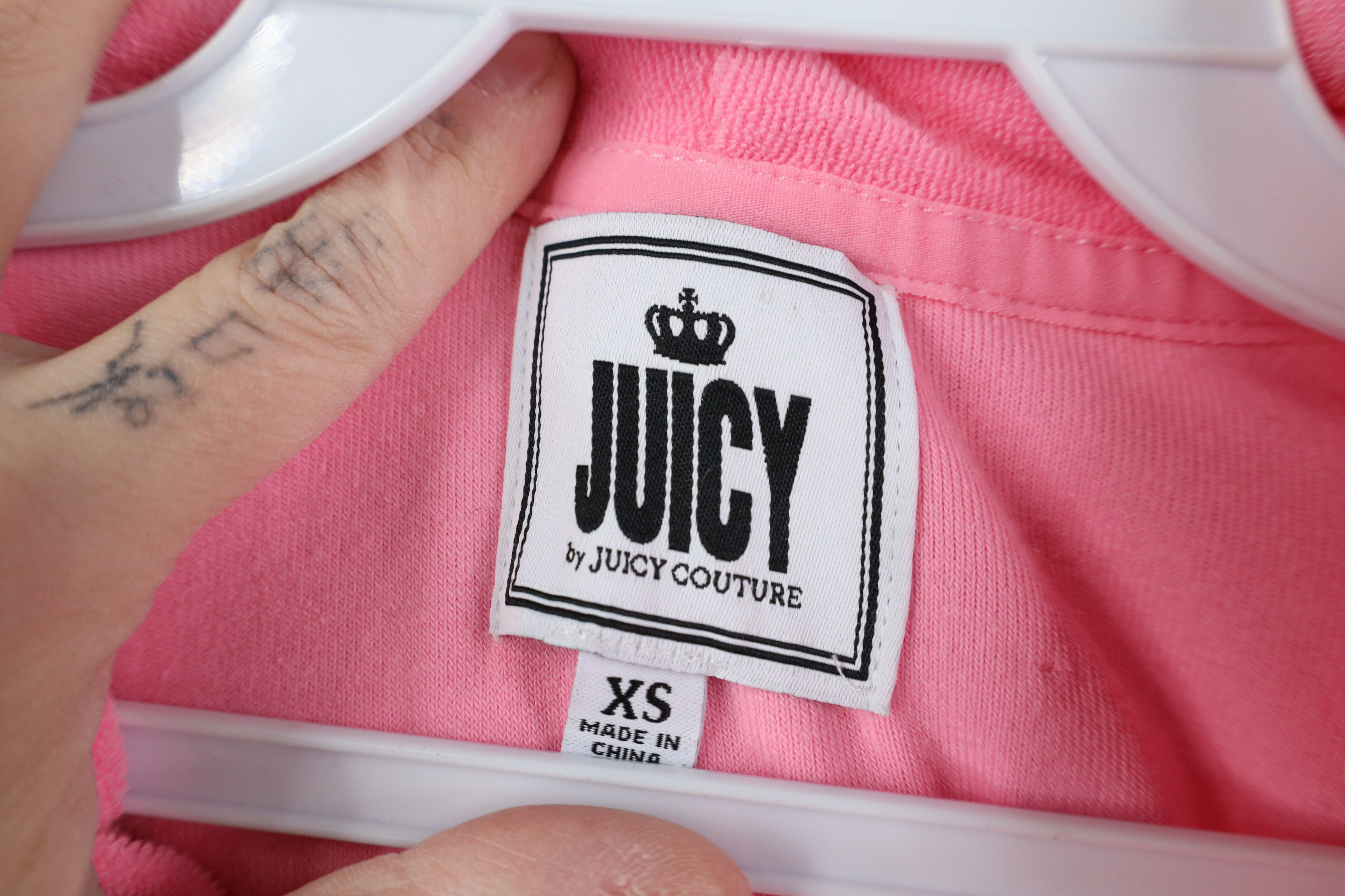 Juicy Couture Vintage 90s Y2K Juicy Couture Terry Cloth Full Zip Hoodie Size XS / US 0-2 / IT 36-38 - 10 Thumbnail