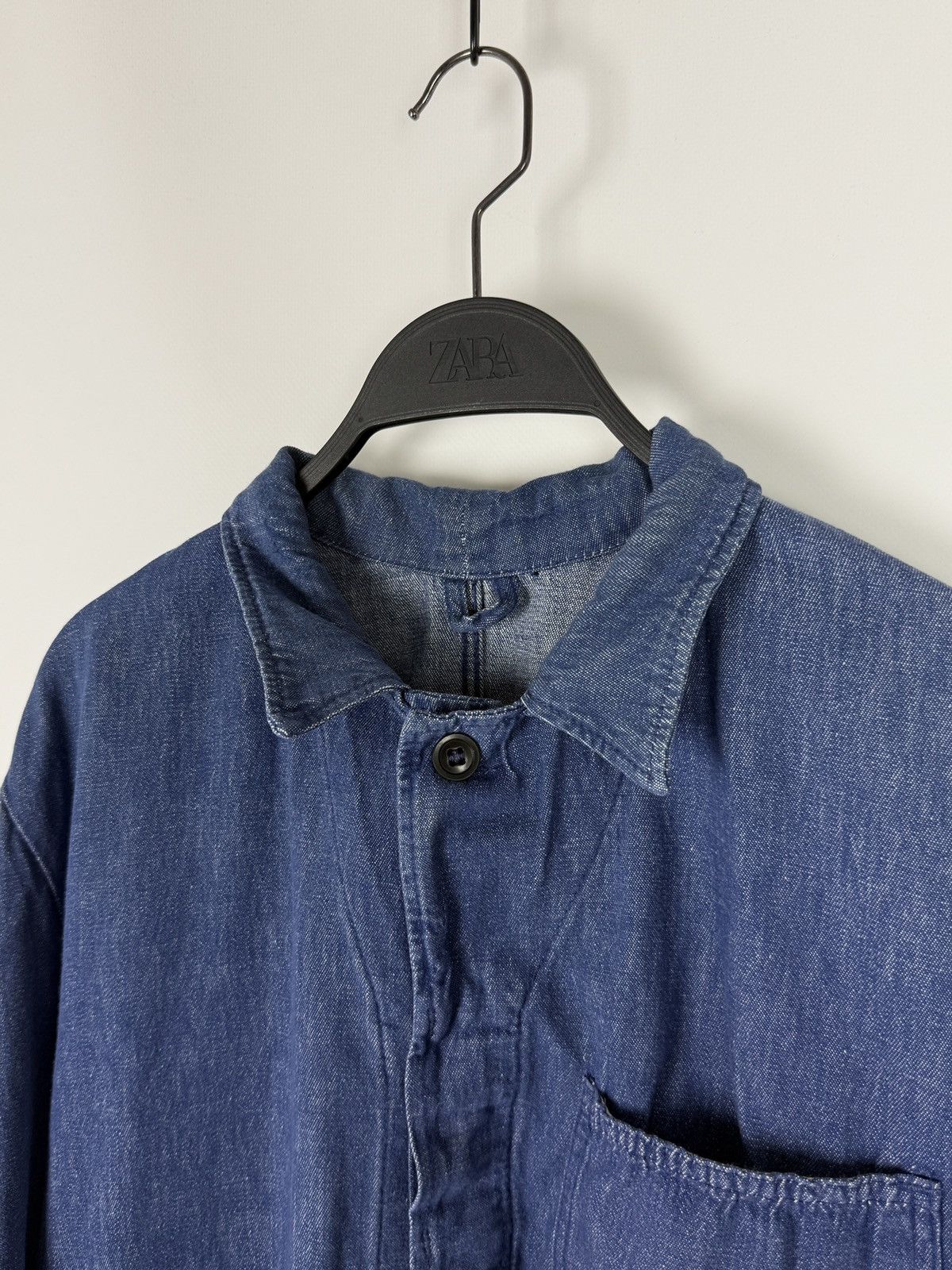 Le Laboureur 70s 80s Vintage Worker German Denim Work Chore Jacket Size US L / EU 52-54 / 3 - 3 Thumbnail
