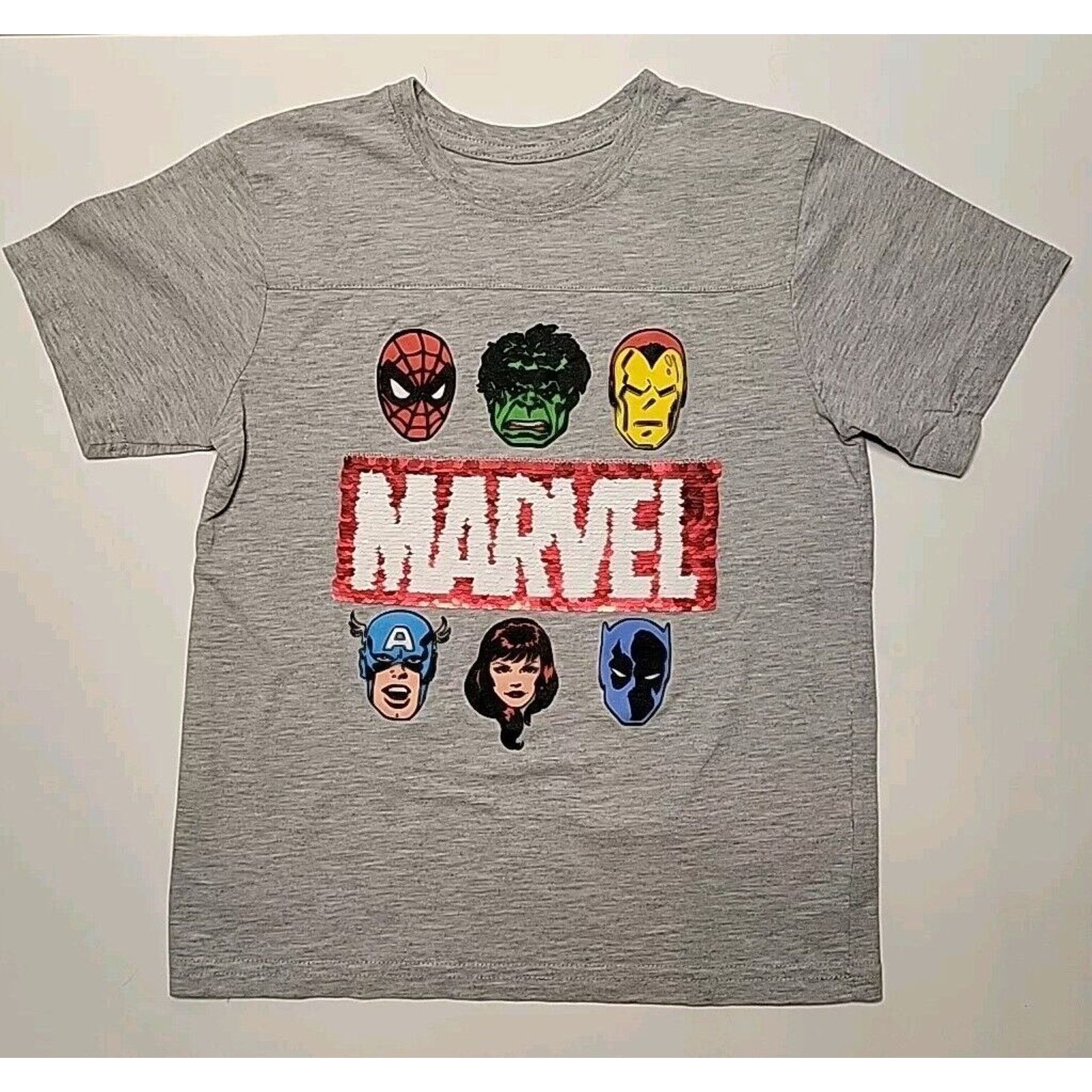 Marvel Comics New MARVEL AVENGERS Flip Sequins T-Shirt Child Size 7 Unisex Size US XXS / EU 40 - 1 Thumbnail