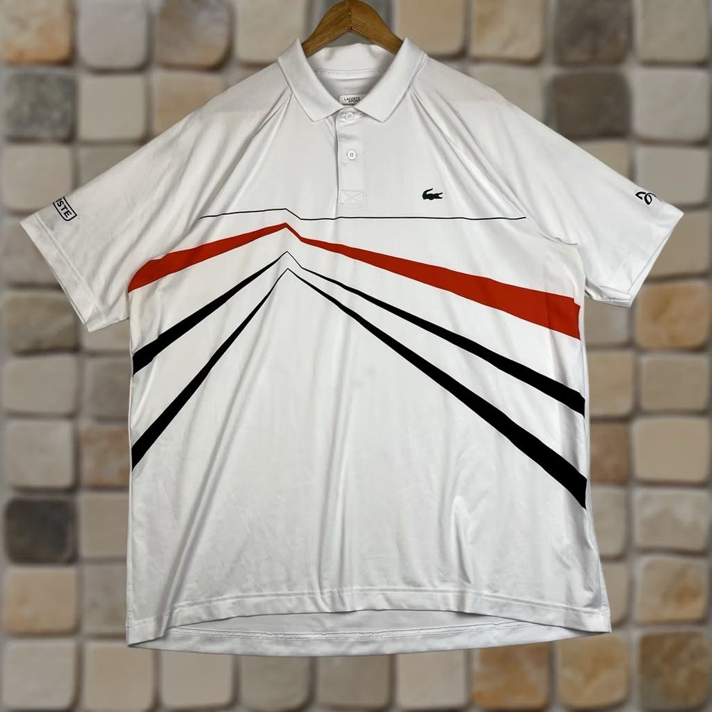 Lacoste Lacoste Sport Novak Djokovic Polo Tennis Shirt White Orange Men 2XL Size 7 Size US XXL / EU 58 / 5 - 1 Thumbnail