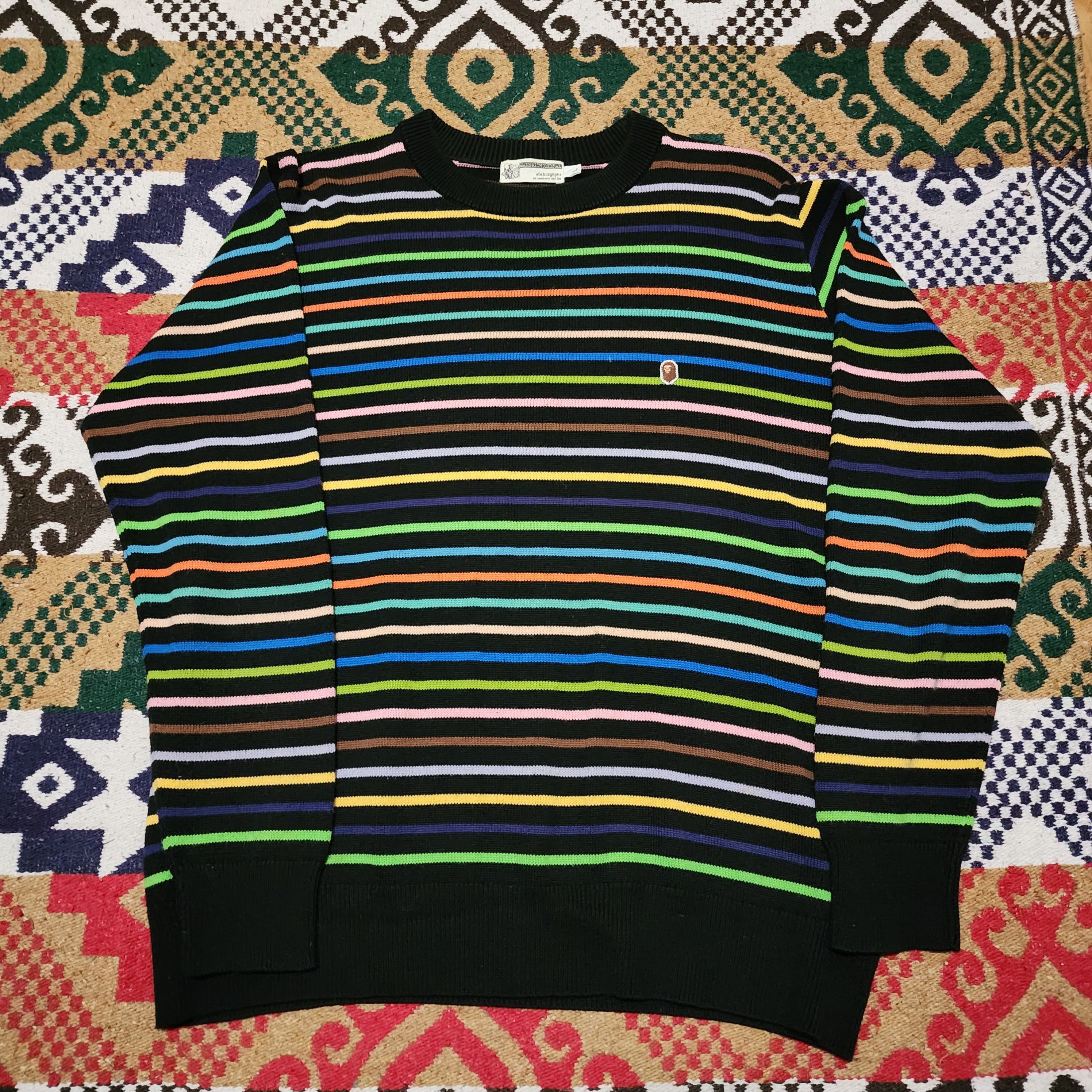 Bape Multicolor Knit Sweater Size US L / EU 52-54 / 3 - 1 Thumbnail