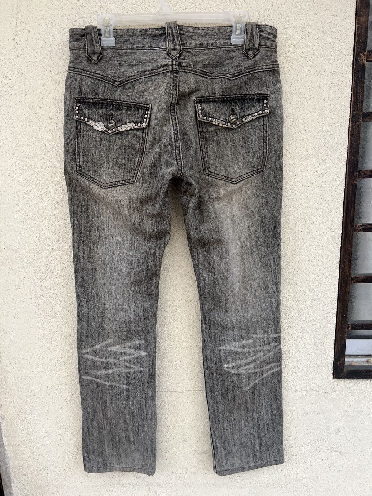 Schlussel Vintage Schlussel Japan Ripped Distressed Denim Grey Jeans Size US 31 - 16 Thumbnail