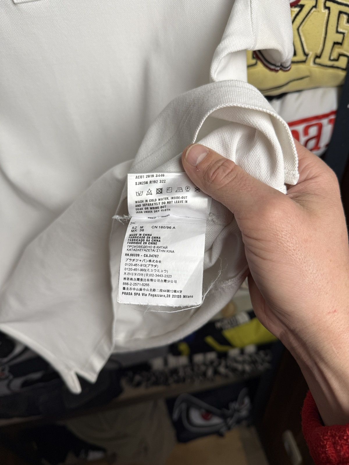Prada Prada White Tab Polo T Shirt Luxury Size US M / EU 48-50 / 2 - 8 Thumbnail