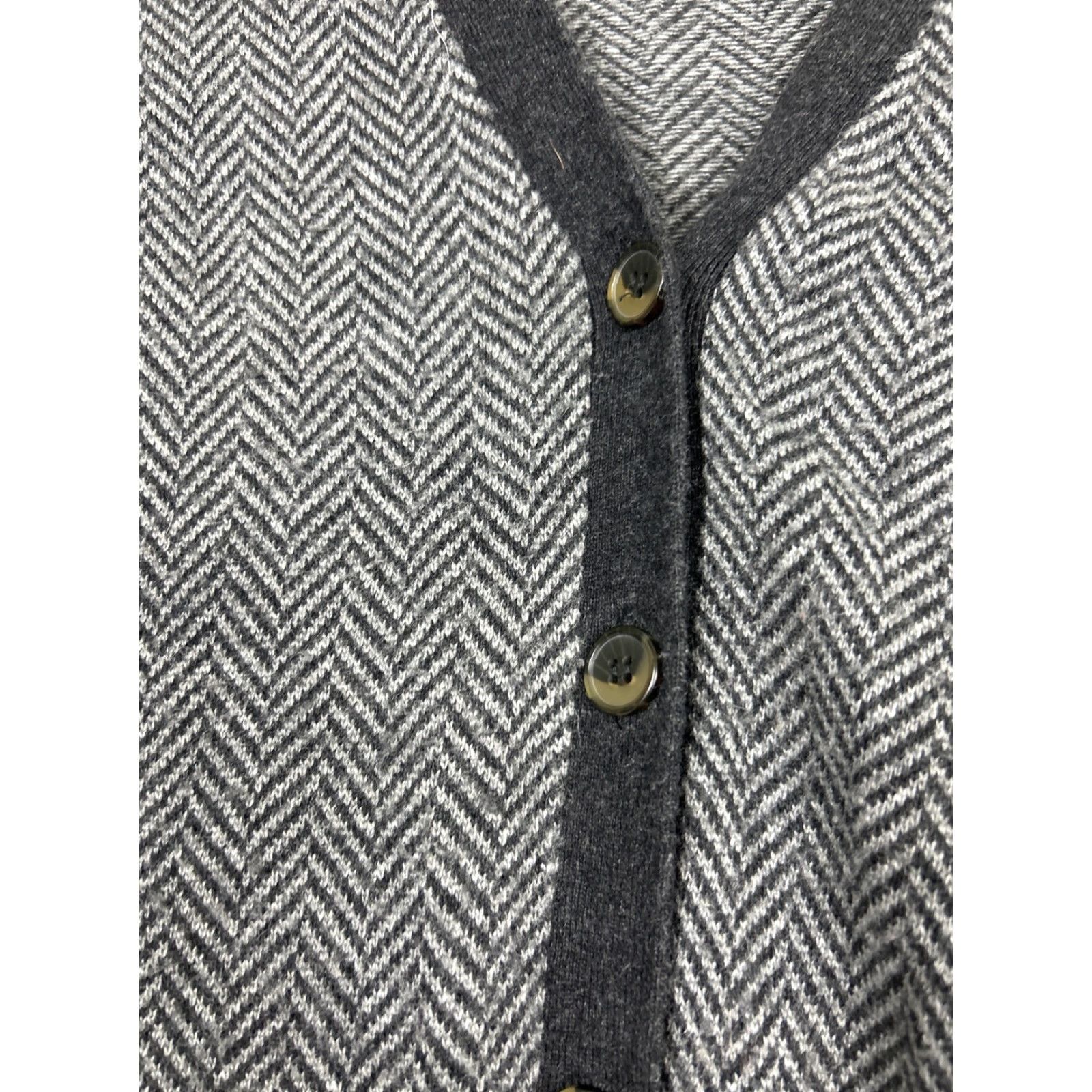 J.Crew J. Crew Cardigan Sweater Womens XS Black Gray Wool Blend Herringbone Knit Cap Sleeve V-Neck Buttons Pockets Regular Fit All Seasons Fall Winter Spring Size XS / US 0-2 / IT 36-38 - 6 Thumbnail