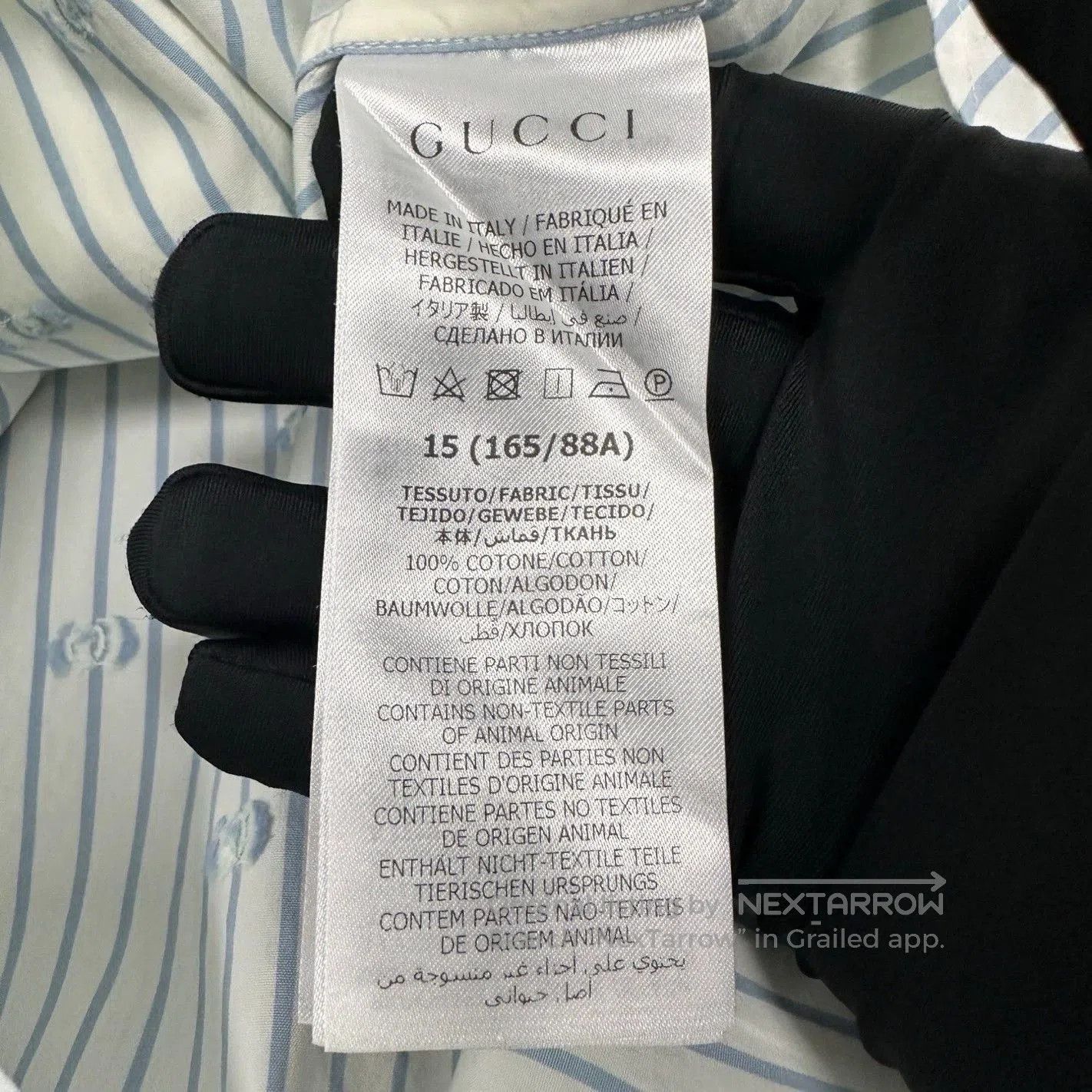 Gucci Gucci White Logo Stripe Long Sleeve Shirt. Size US S / EU 44-46 / 1 - 5 Thumbnail