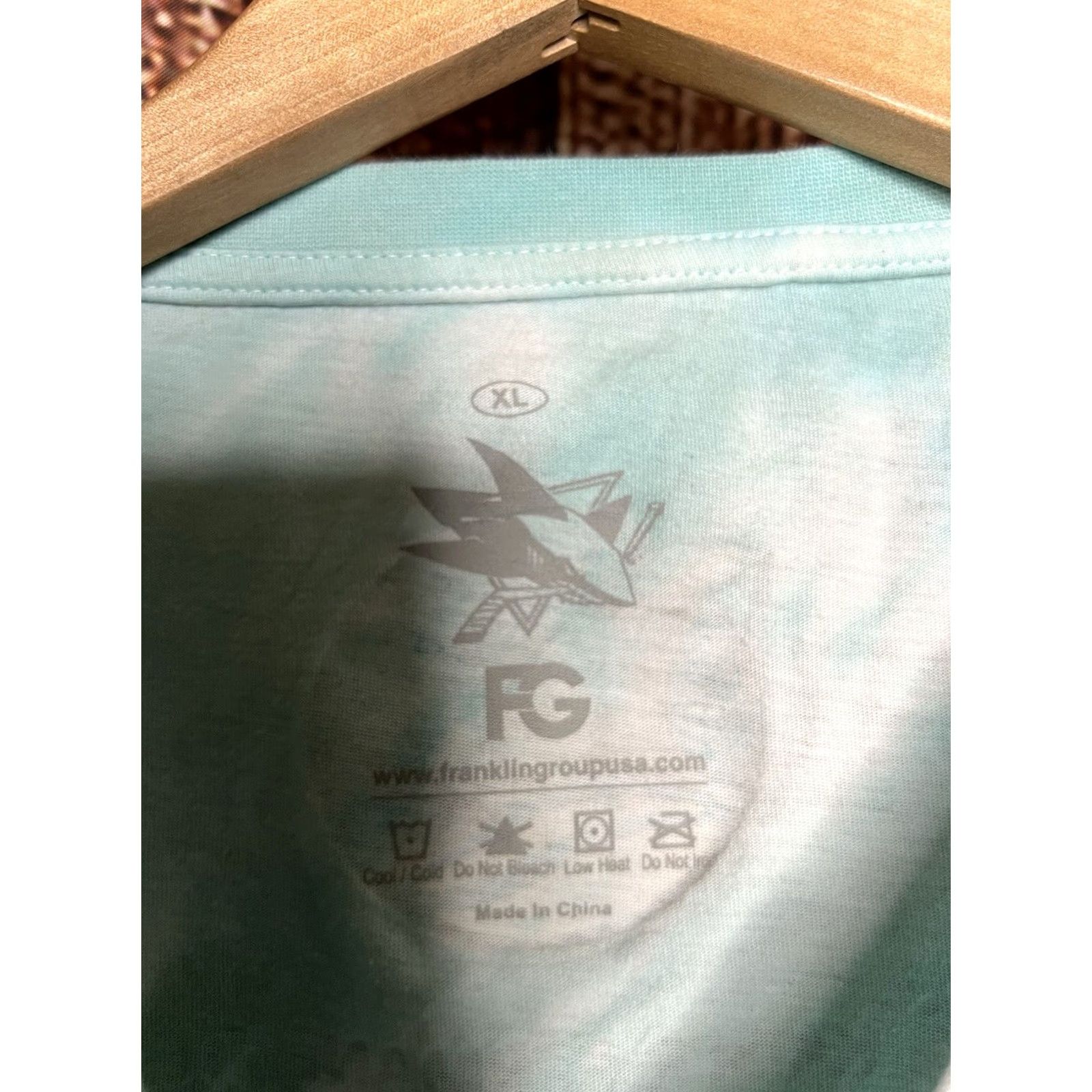 Altea San Jose Sharks Womens T-Shirt XL Long Sleeve Teal Tie Dye Size XL / US 12-14 / IT 48-50 - 3 Thumbnail