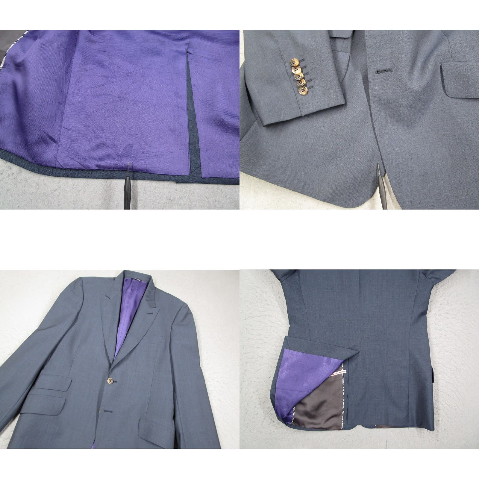 Paul Smith Paul Smith London Blazer Mens 40R Blue Wool Mohair Byard Slim Fit Made Italy Jacket/Coat Single-Breasted 2-Button Notch Lapel Mens Size 40R - 8 Thumbnail
