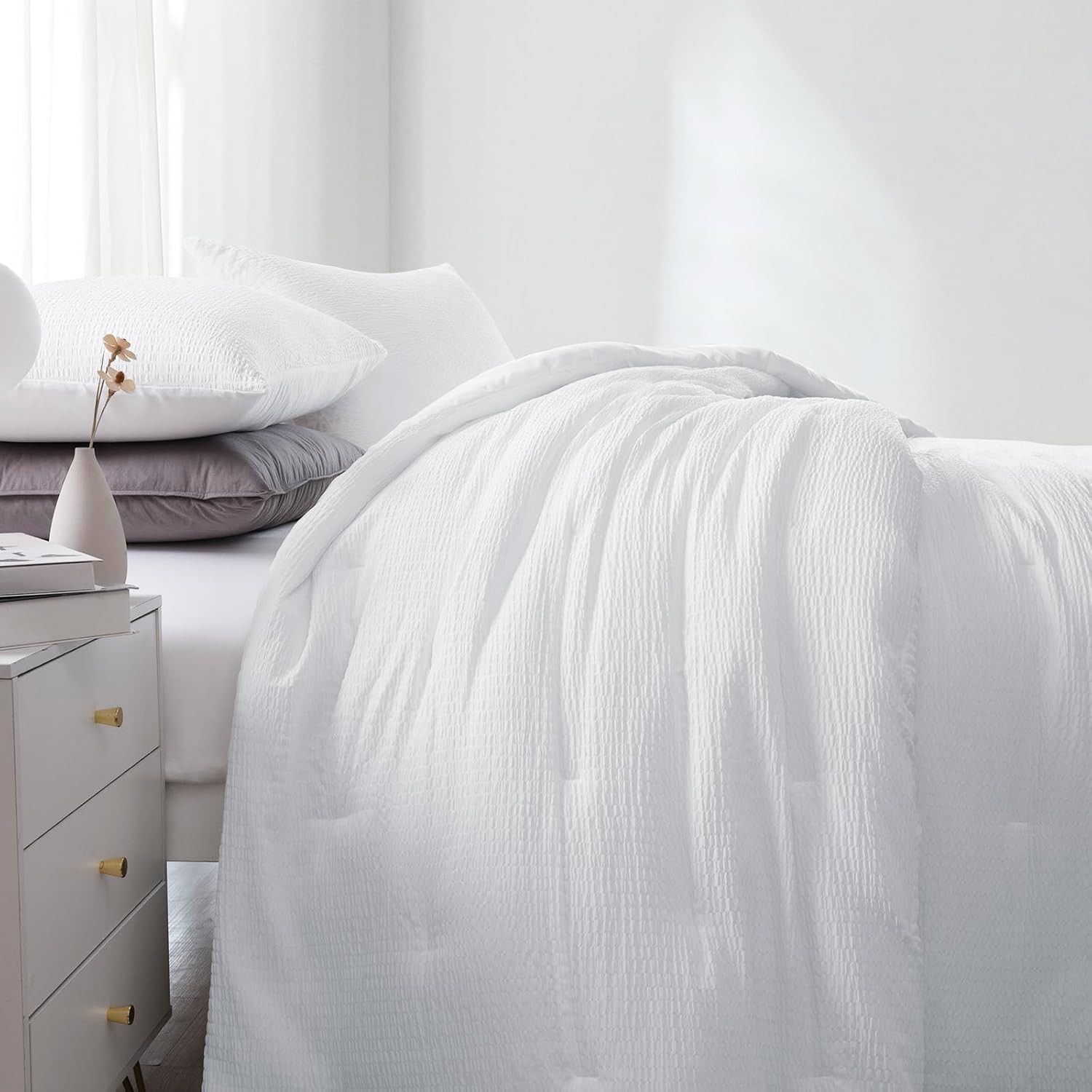 Other HOMBYS 3 Piece Seersucker Oversized King Comforter Set Size ONE SIZE - 3 Thumbnail