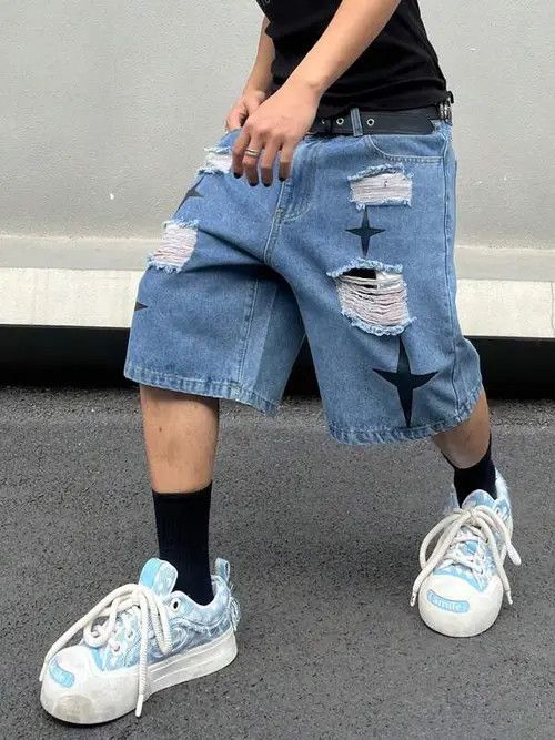 Japanese Brand × Vintage DiSTRESSED vintage denim jorts shorts relaxed Y2K Size US 32 / EU 48 - 3 Thumbnail