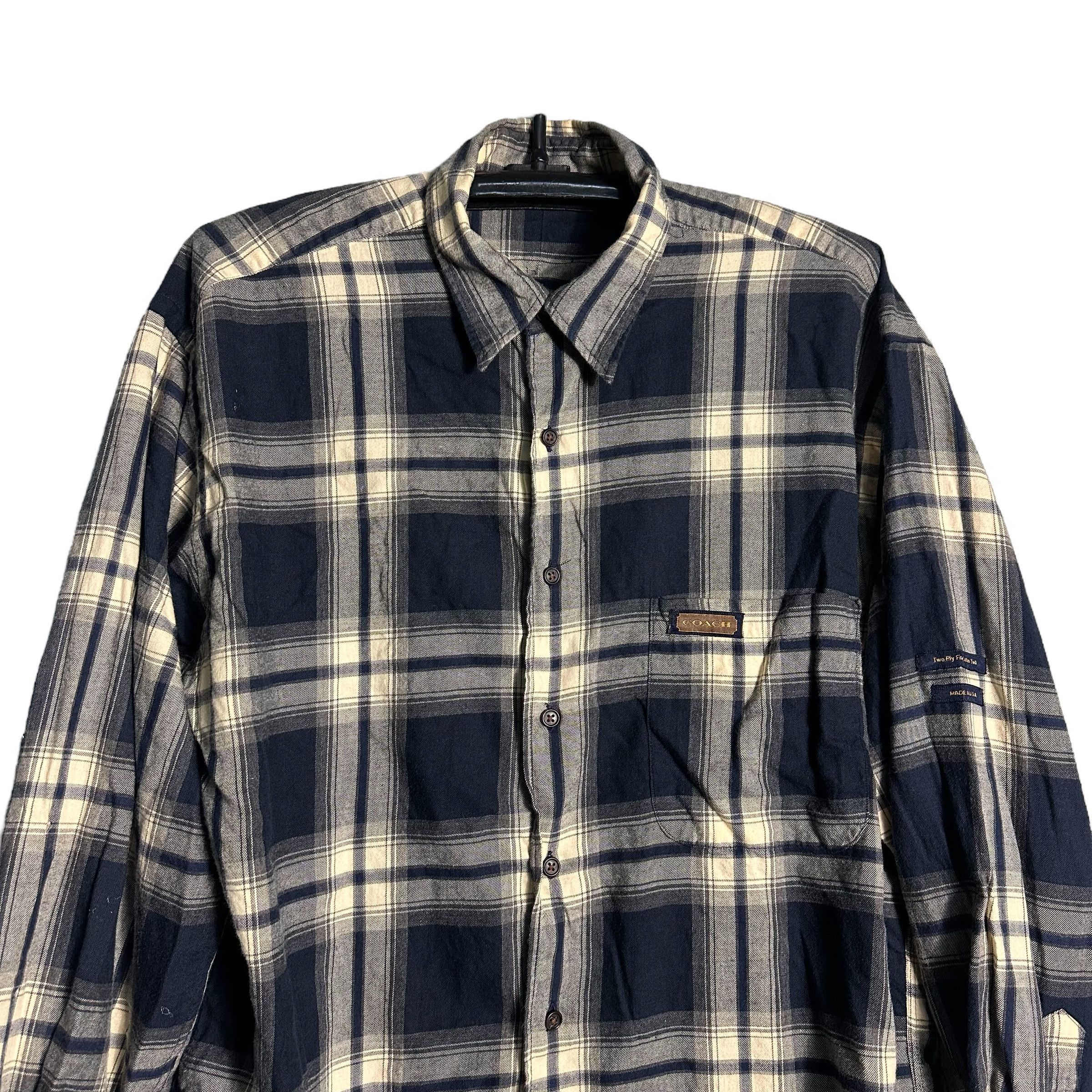 Coach 🔥RARE🔥Vintage Coach Two Ply Fine Cotton Twill Plaid Shirt Size US M / EU 48-50 / 2 - 2 Thumbnail