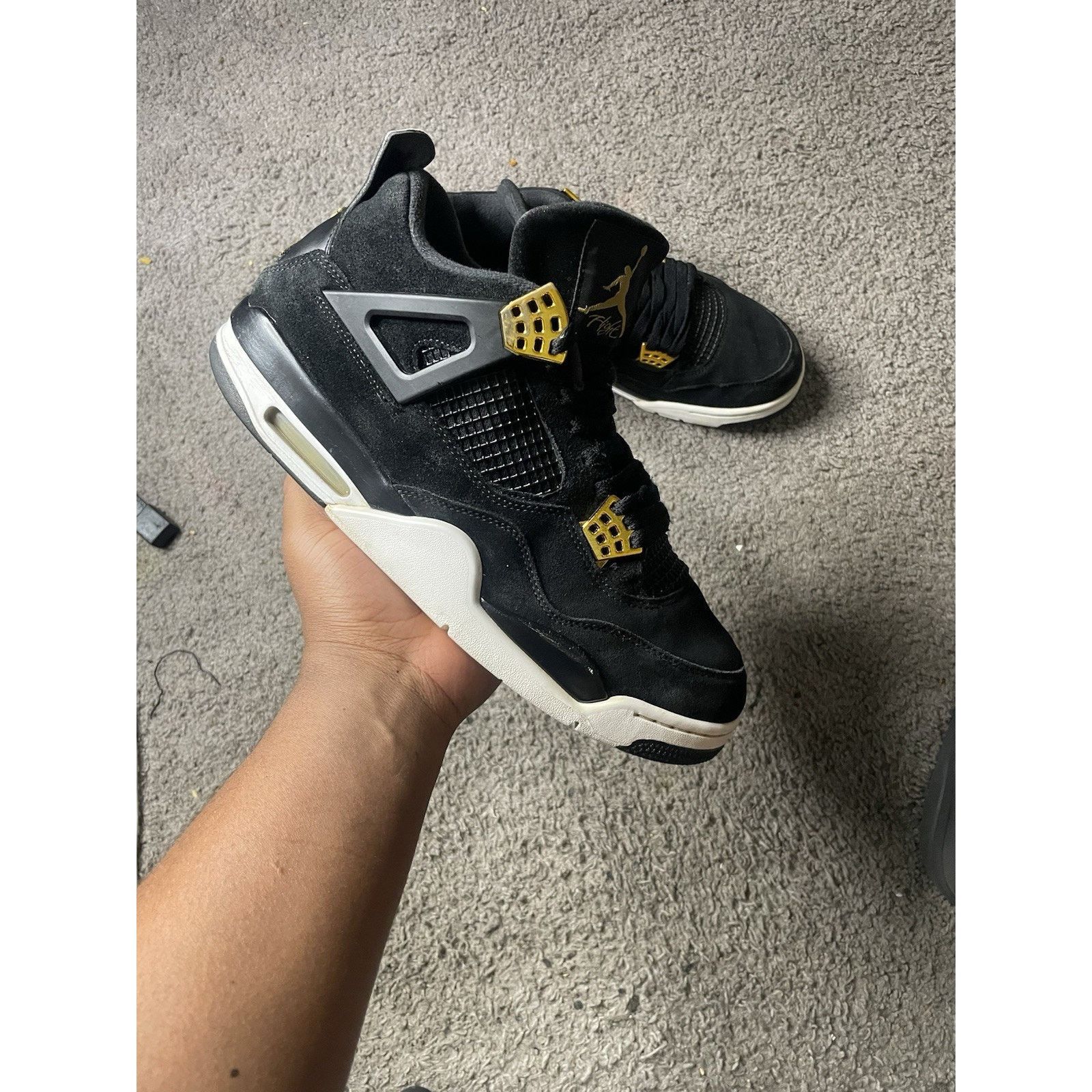 Jordan Brand Size 12- Air Jordan 4 Retro Royalty 2017 308497-032 Black Size US 12 / EU 45 - 1 Thumbnail