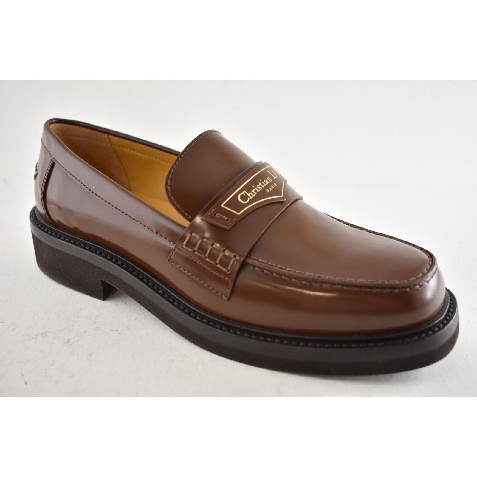 Dior Dior Boy Amber Brown Brushed Calfskin Leather Gold Logo Size US 9 / IT 39 - 4 Thumbnail