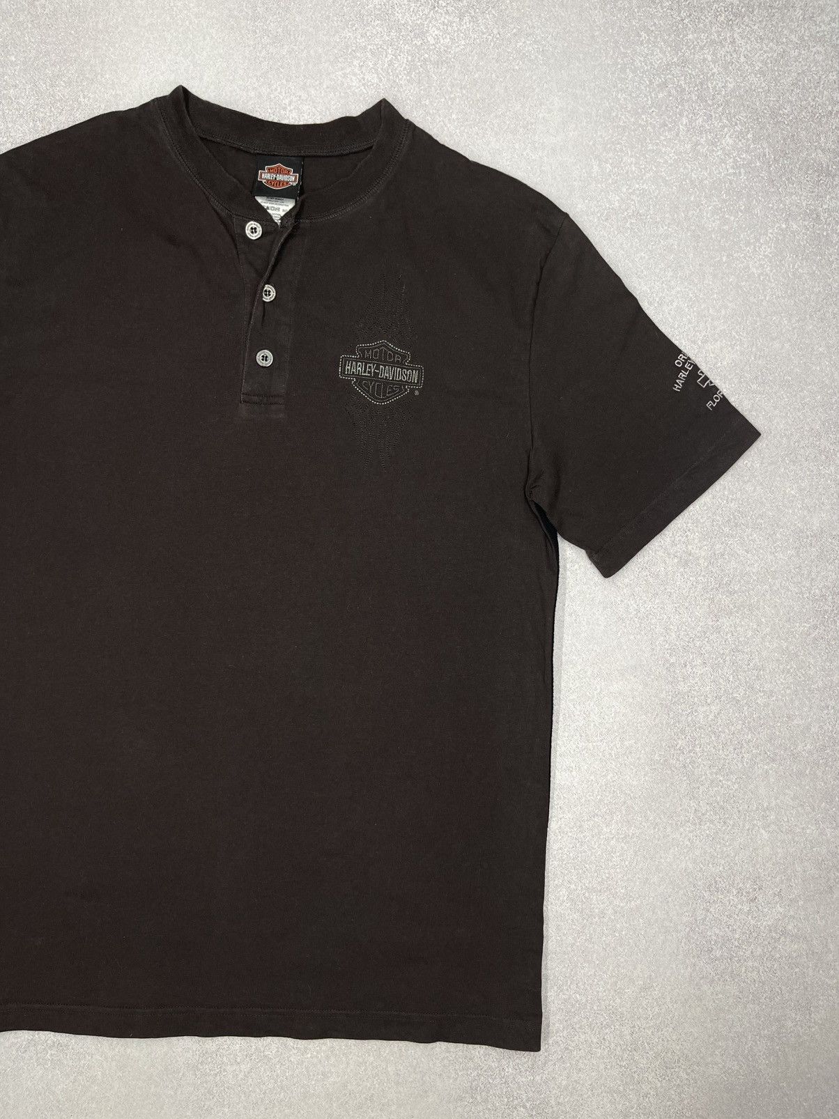 Harley Davidson Vintage Harley Davidson Motorcycles Brown TShirt Florida USA Size US L / EU 52-54 / 3 - 7 Thumbnail