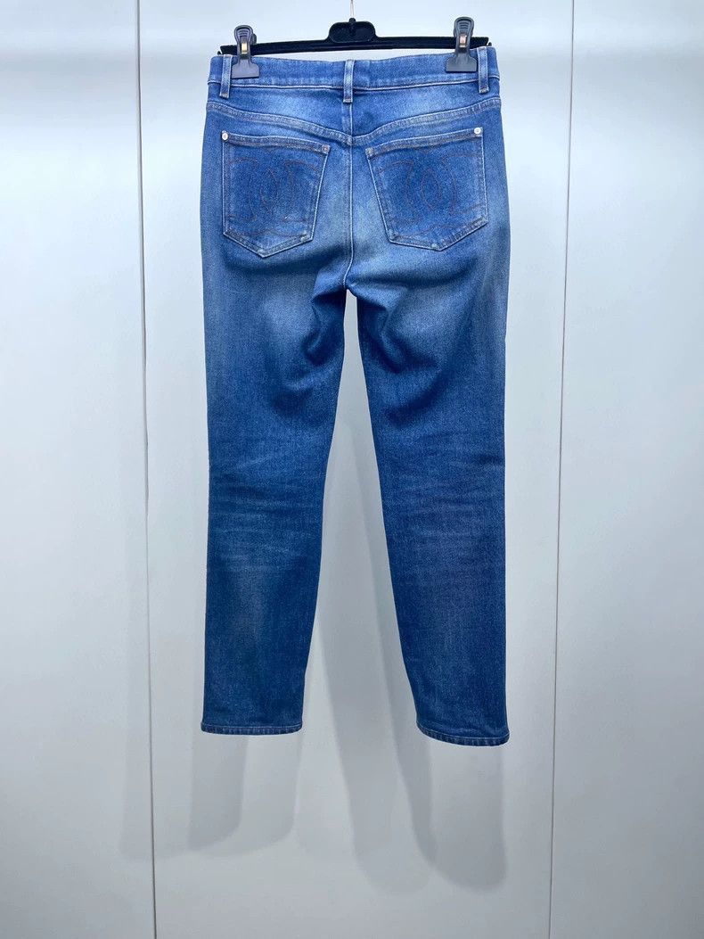 Chanel Chanel Blue Denim Side Braided Pants -2505 Size US 36 / EU 52 - 2 Thumbnail