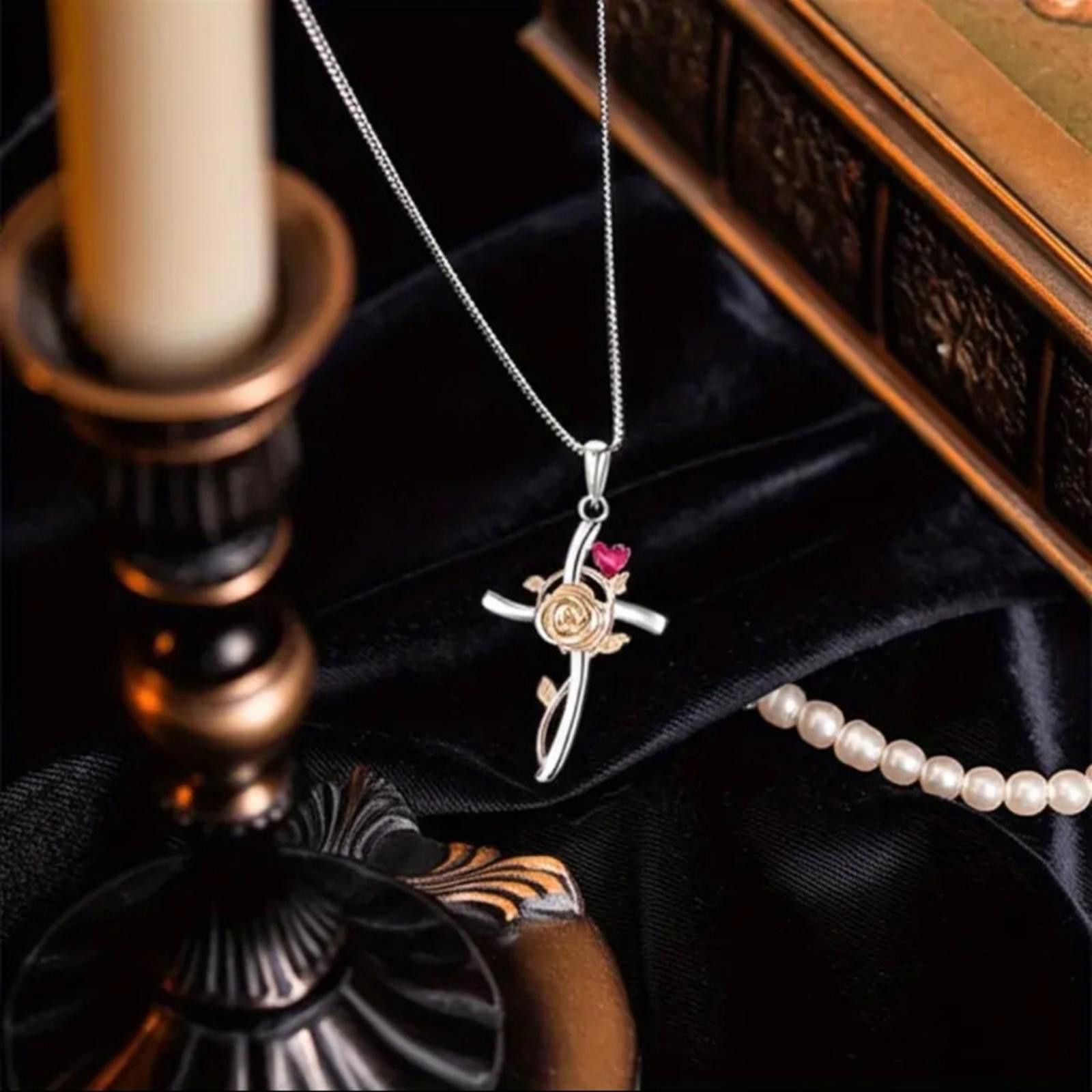 Designer Gold and Silver Plated Cross Pendant Necklace NWT Size ONE SIZE - 4 Thumbnail
