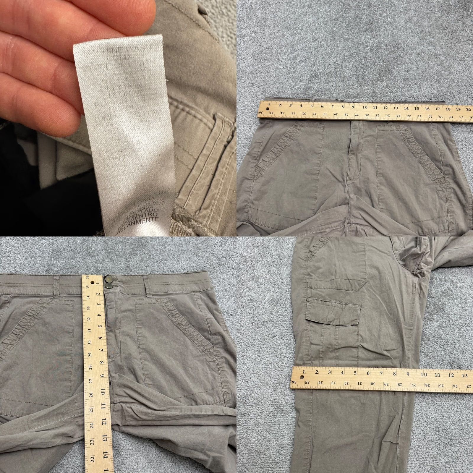 Vintage Democracy Cargo Pants Womens 16 Brown Ankle Zip Casual Jogger Size 38" / US 16 / IT 52 - 9 Thumbnail