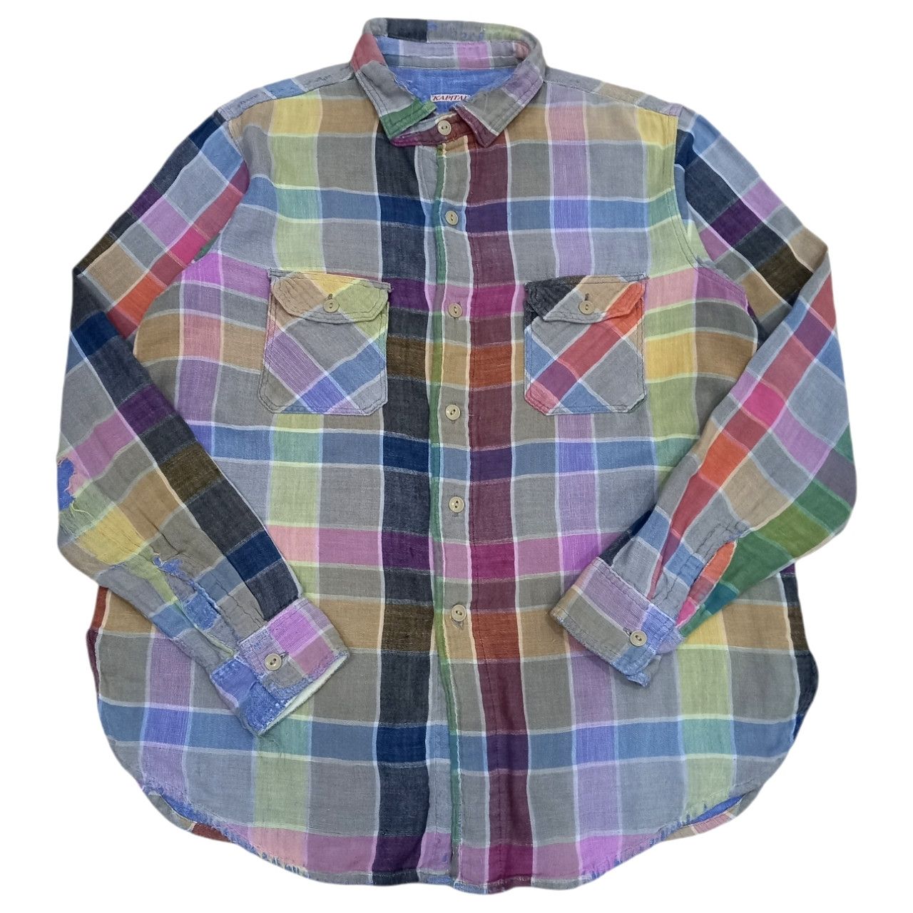 Kapital Rare! Kapital Distressed Rockabilly Look Plaid Shirt Size US S / EU 44-46 / 1 - 1 Thumbnail