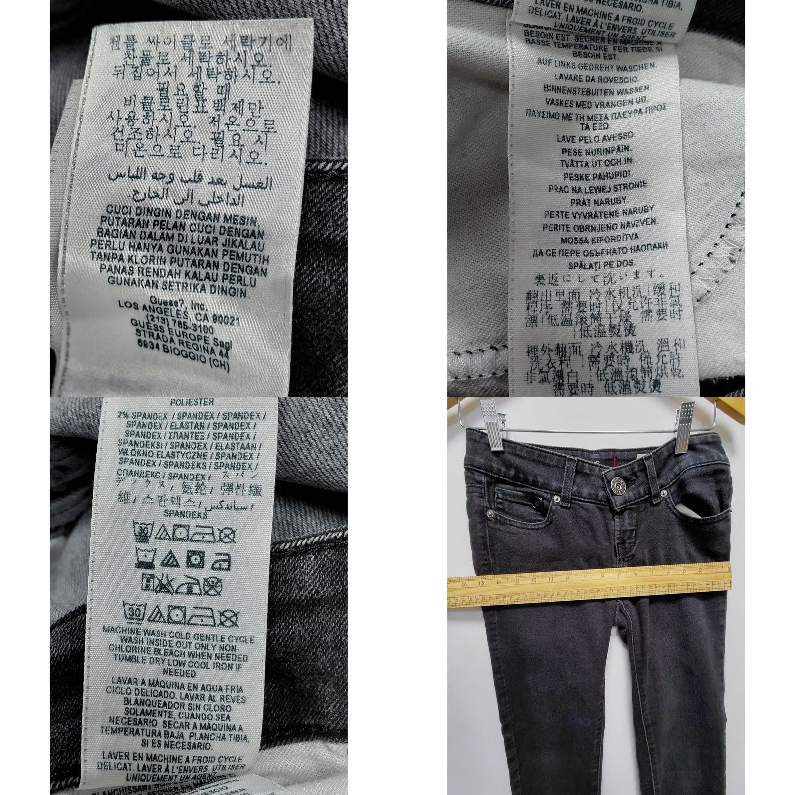 Guess Guess Sarah Fit Mid Rise Skinny Jeans Black Solid Denim Size 26 Womens Size 26" / US 2 / IT 38 - 8 Thumbnail