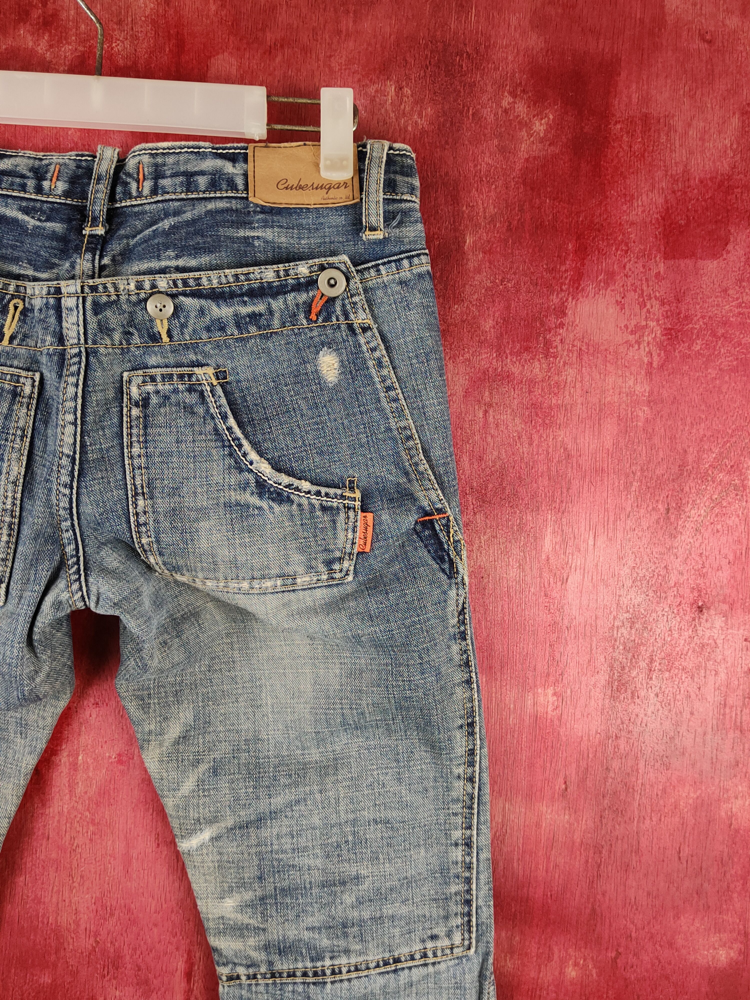 Japanese Brand DL Cubesugar Blue Faded Multipocket Denim jeans pants #S1478 Size US 31 - 7 Thumbnail