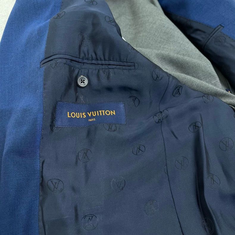 Louis Vuitton Louis Vuitton Louis Vuitton Blue Grey Wool Blazer Jacket-2 Size US L / EU 52-54 / 3 - 4 Thumbnail