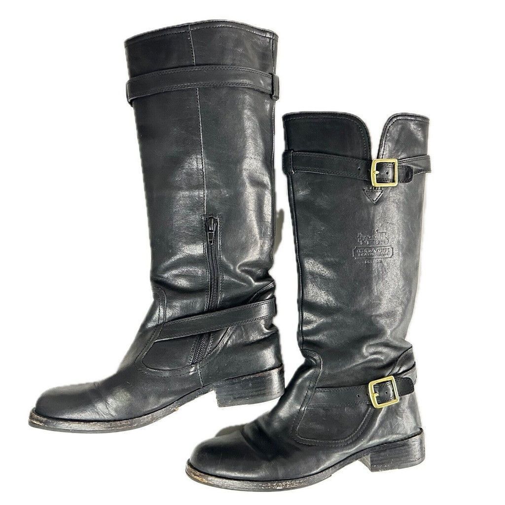 Coach Vintage Coach Whitney Black Leather Knee High Boots US 7.5B Size US 7.5 / IT 37.5 - 3 Thumbnail