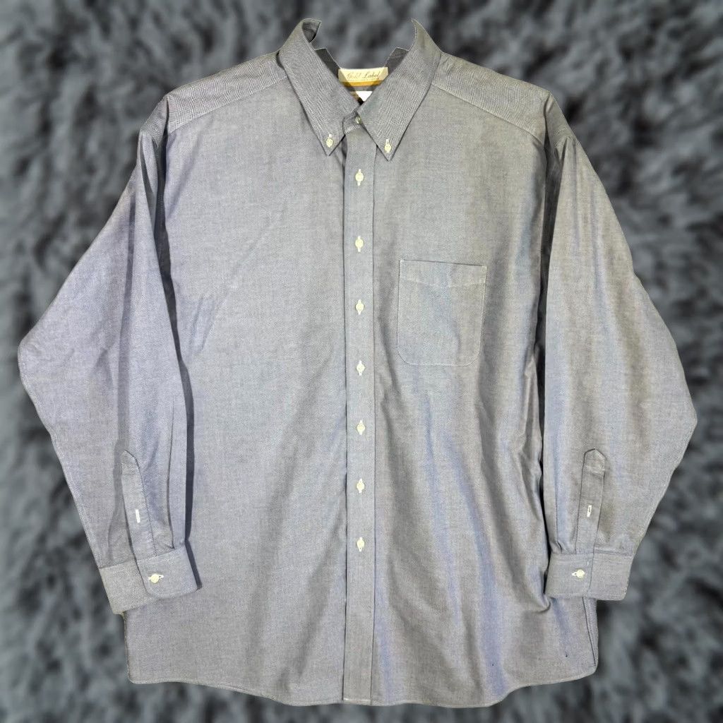 Roundtree & Yorke Gold Label Dress Shirt Purple Solid 100% Cotton Long Sleeve Button-Down Mens Regular XL? 17.5×35 Size 46R - 1 Thumbnail