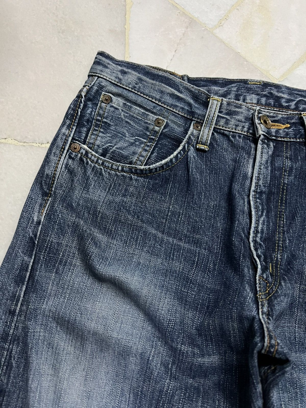 Edwin 💥Baggy💥Edwin 505ZX Selvedge Jean Very Rare Size US 30 / EU 46 - 7 Thumbnail