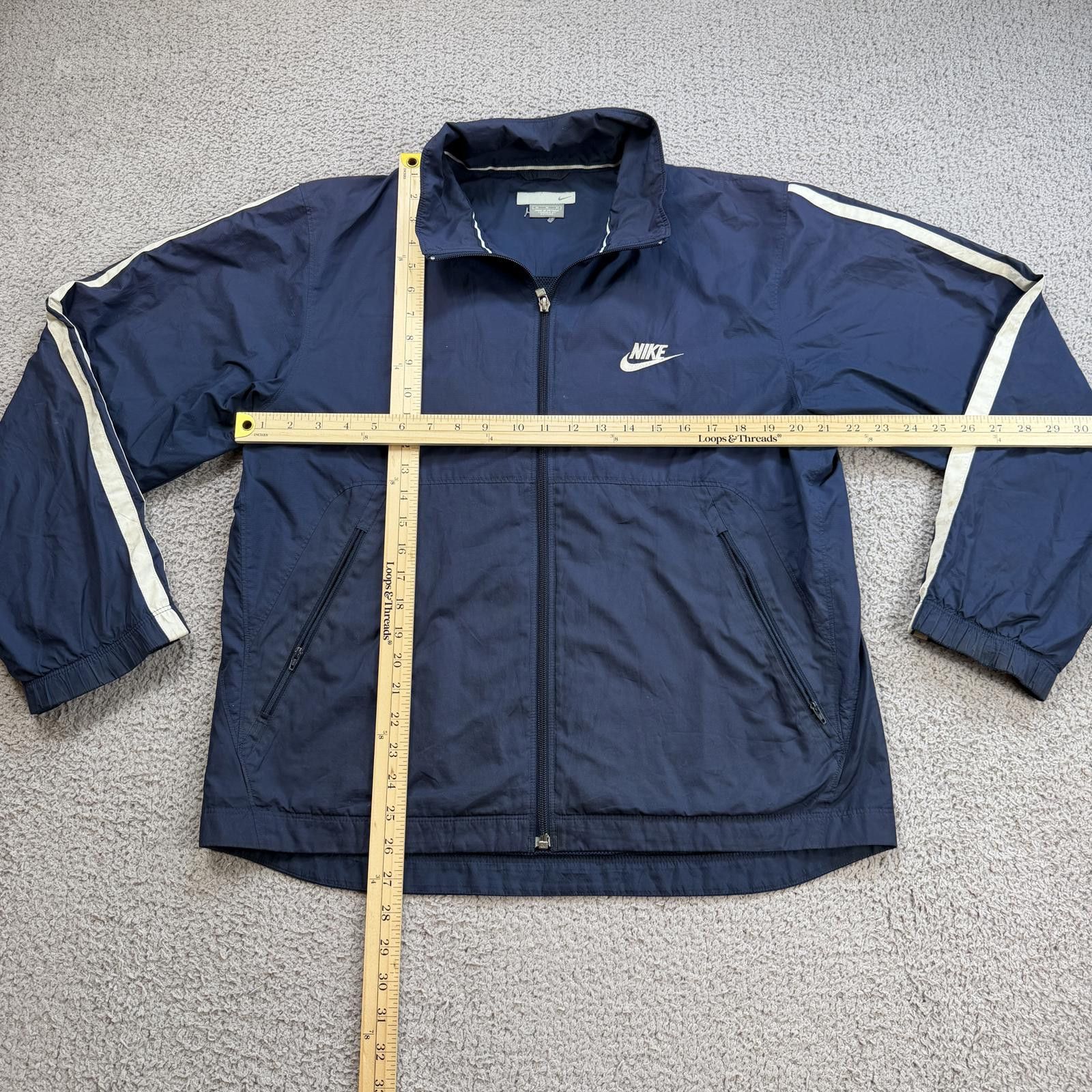 Nike Nike Navy Windbreaker Jacket Mens M Small Swoosh Full Zip Size US M / EU 48-50 / 2 - 3 Thumbnail