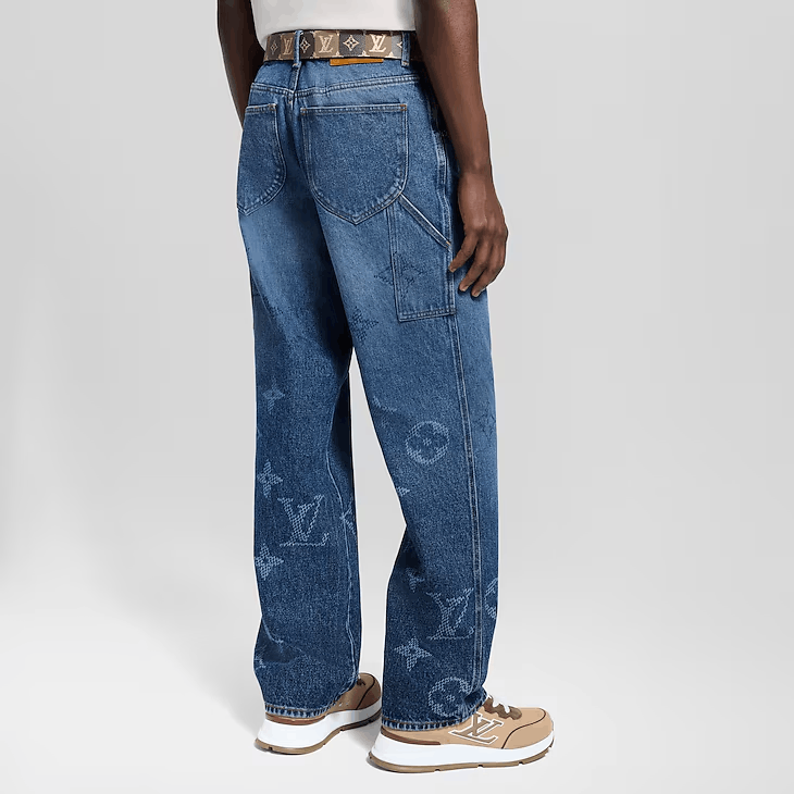 Louis Vuitton Monogram Denim Workwear Trousers Size US 34 / EU 50 - 3 Thumbnail