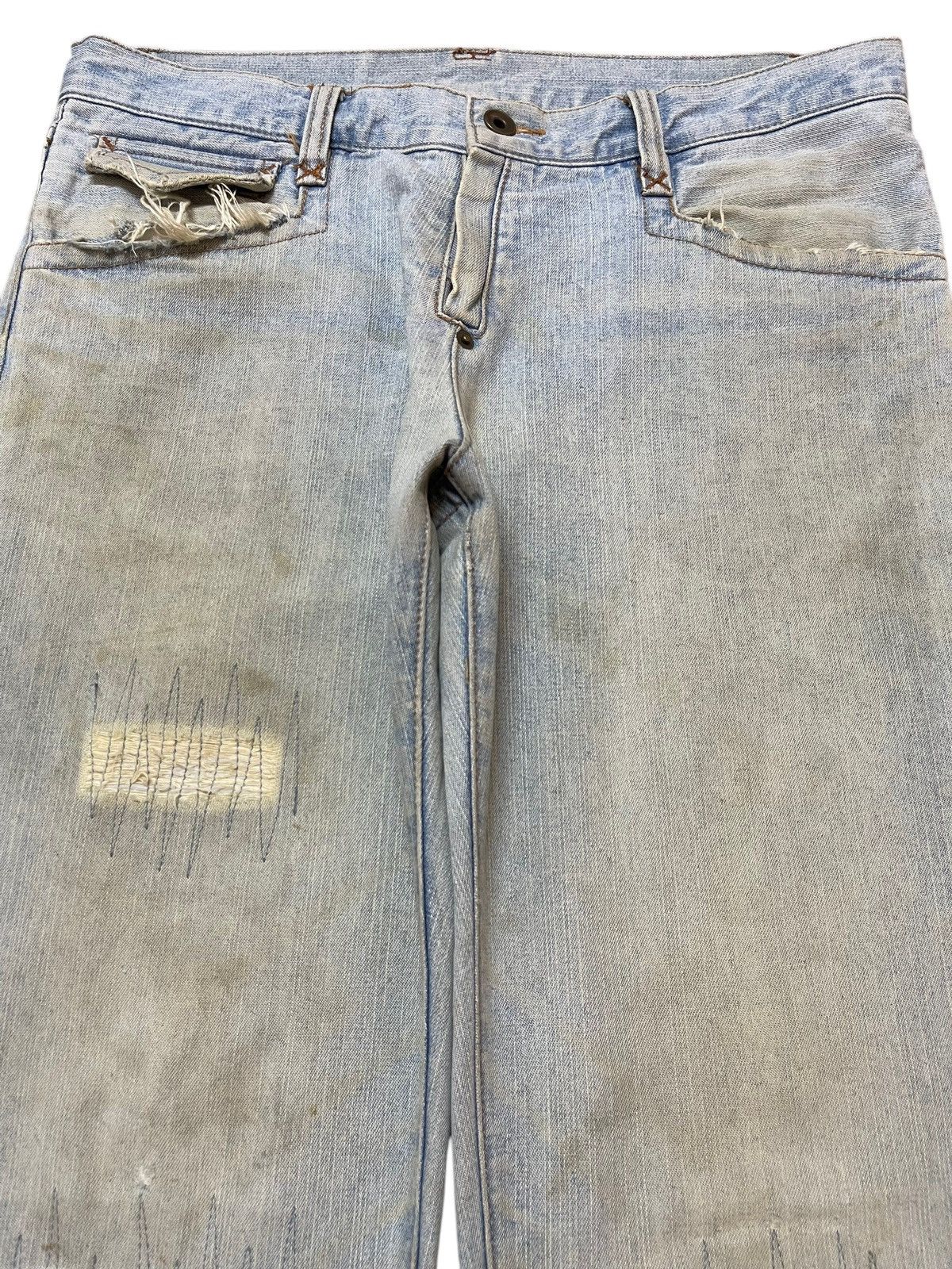 In The Attic Vintage Japanese Brand Mud Faded Wash Style Loose Jeans Size US 32 / EU 48 - 3 Thumbnail