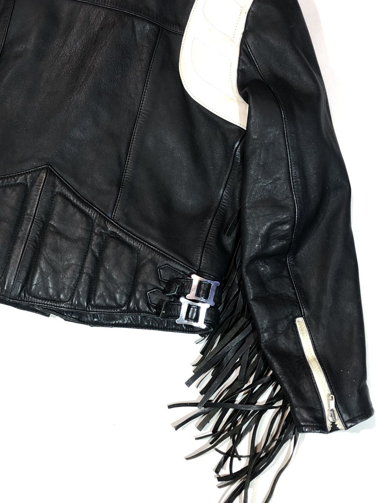 Vintage Echtes Leder Leather Jacket biker Racing Size US XS / EU 42 / 0 - 13 Thumbnail