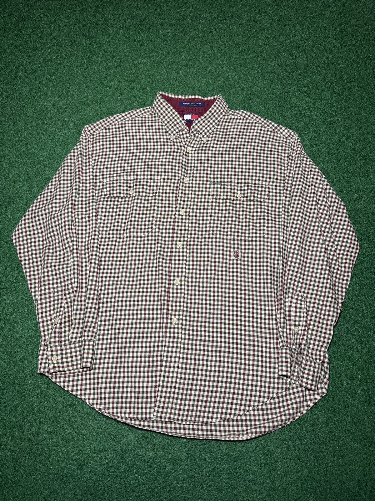Tommy Hilfiger Tommy Hilfiger 90s Plaid Button Up Preppy XL Hip Hop Shirt Size US XL / EU 56 / 4 - 1 Thumbnail